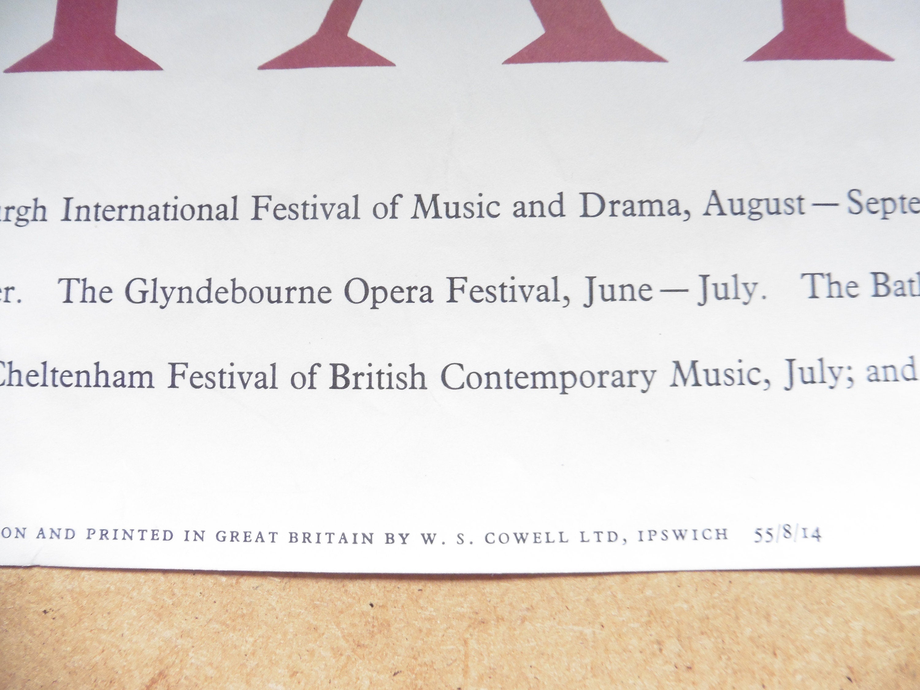 Vintage Poster Festivals in Großbritannien 1955 – 49,5 × 75 cm