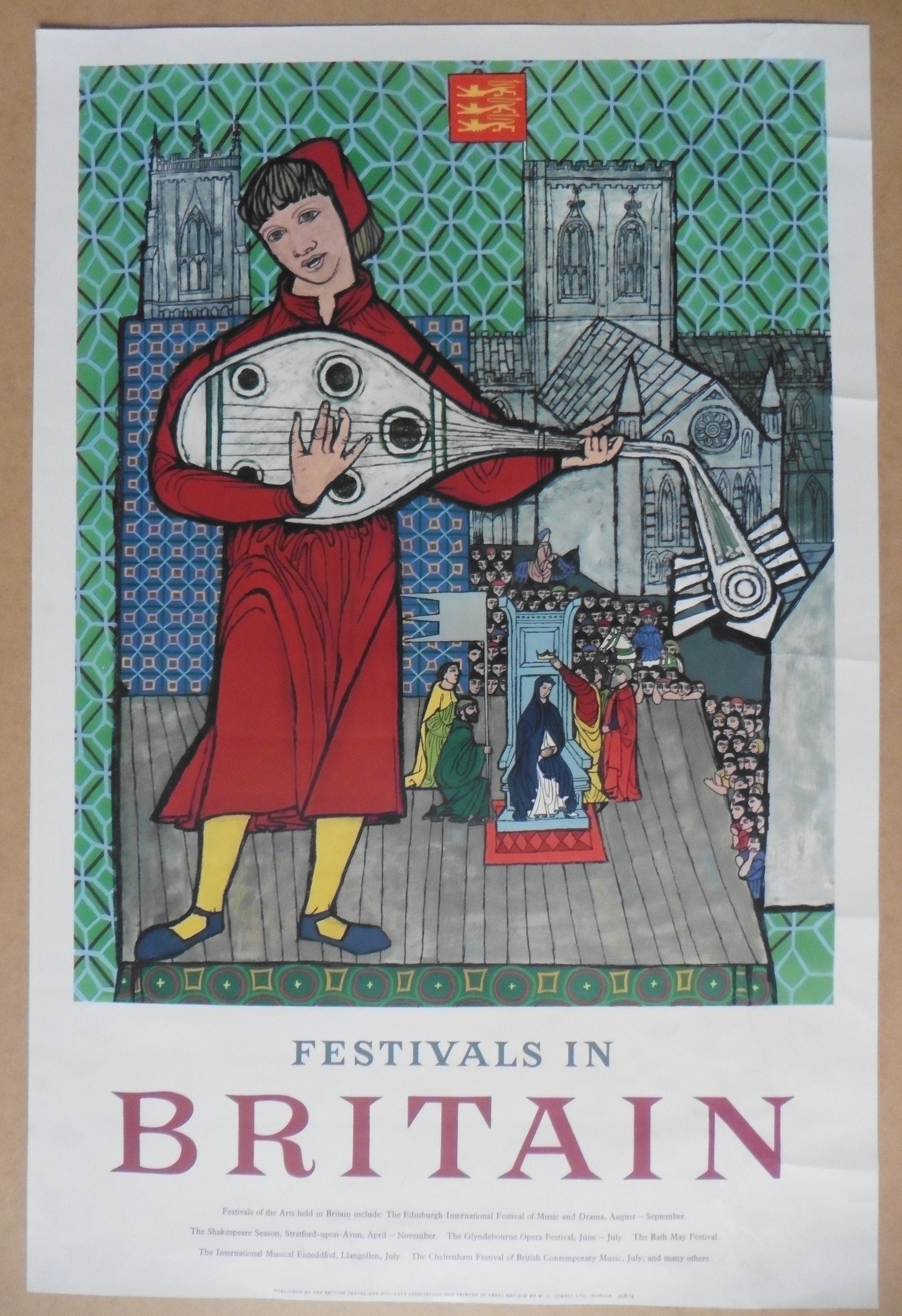 Vintage Poster Festivals in Großbritannien 1955 – 49,5 × 75 cm