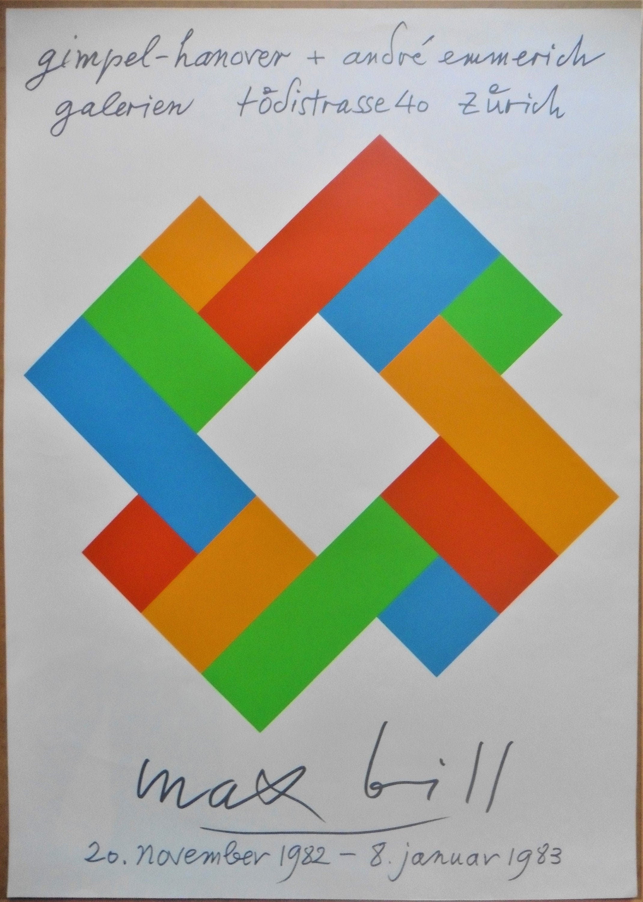 Max Bill Original Serigraphie-Kunstposter 1982 – 50×70 cm