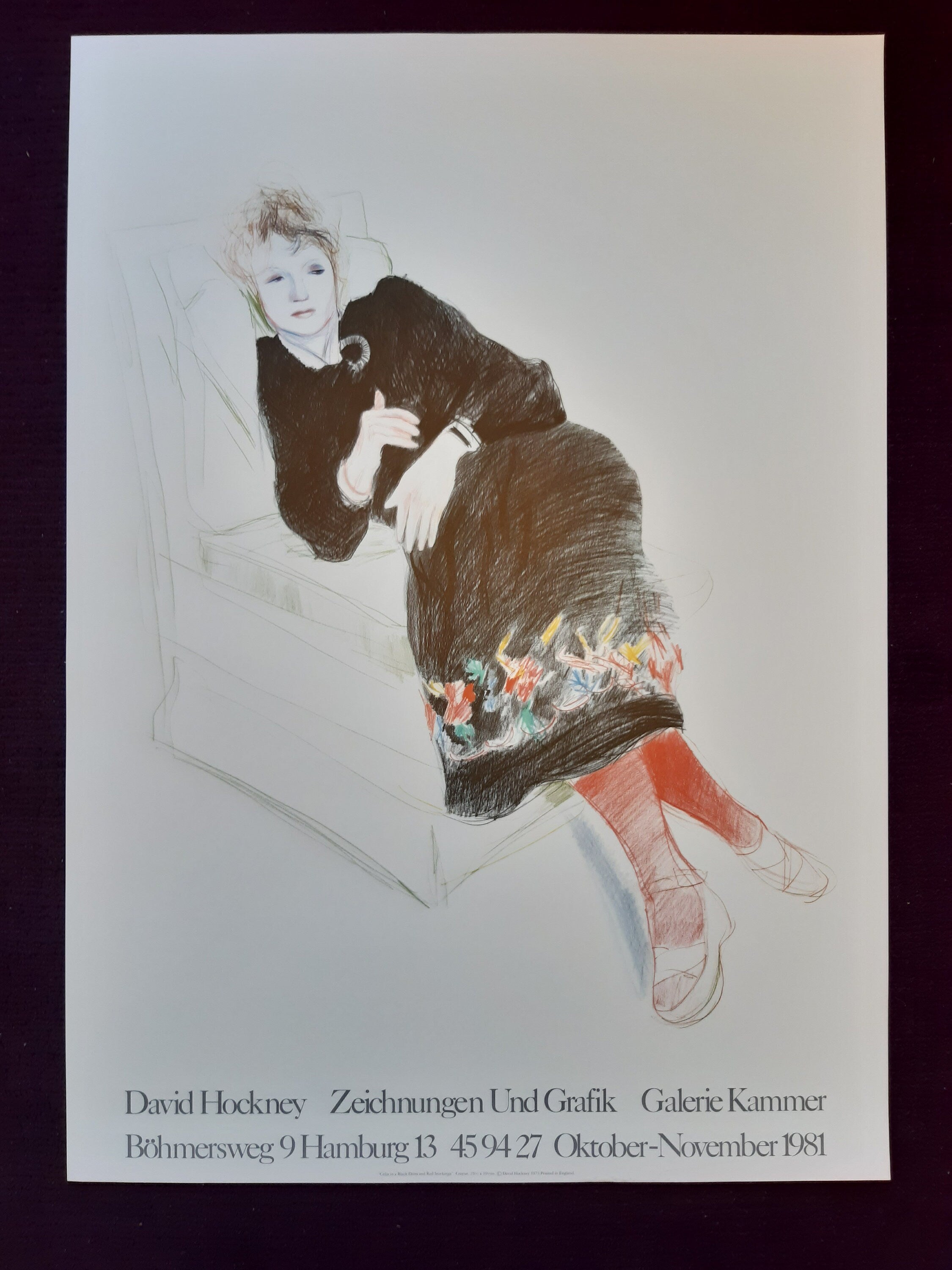 David Hockney original art poster - 24.9"×34.9" (63.3×88.7cm)