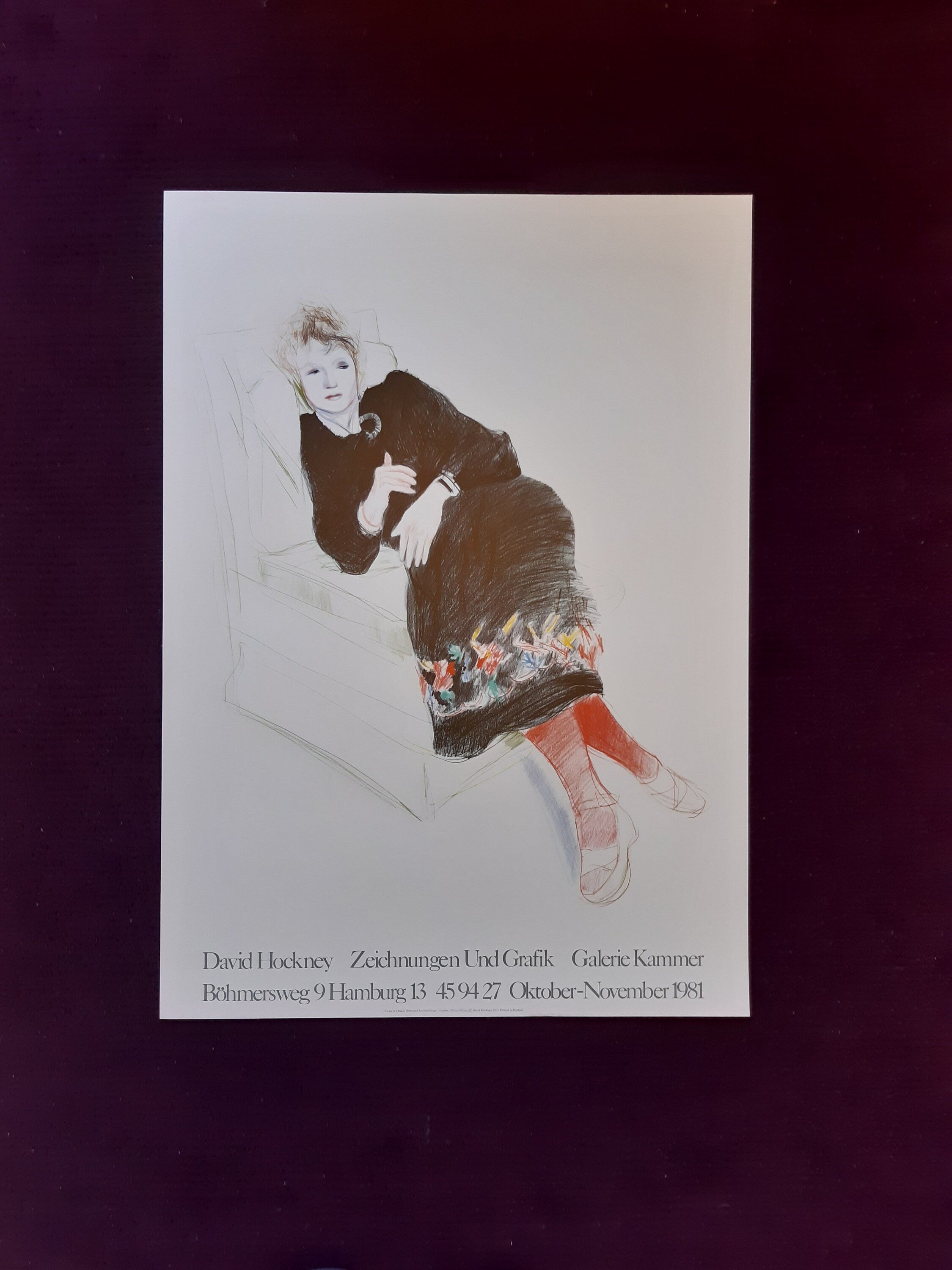 David Hockney original art poster - 24.9"×34.9" (63.3×88.7cm)