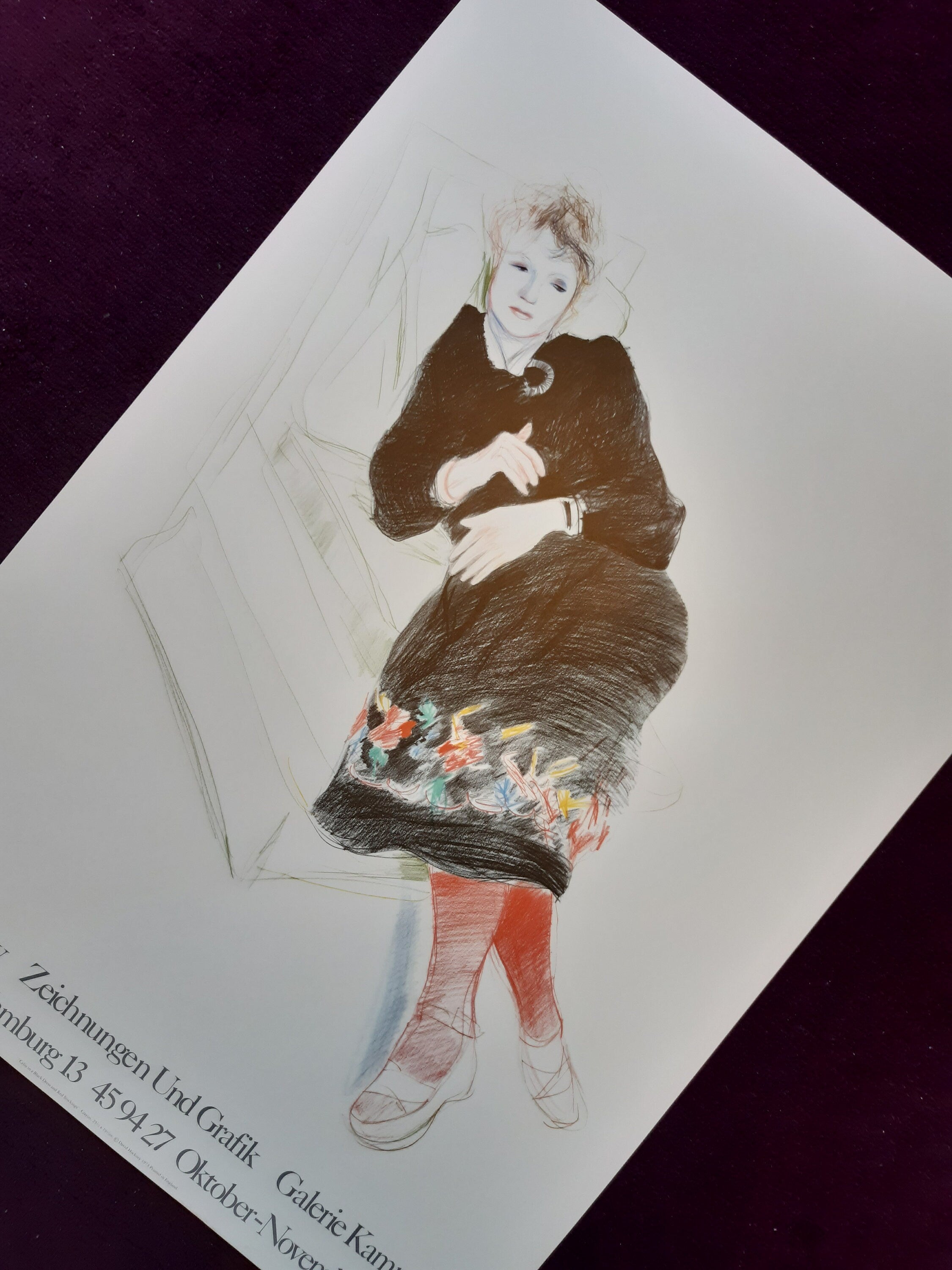 David Hockney original art poster - 24.9"×34.9" (63.3×88.7cm)