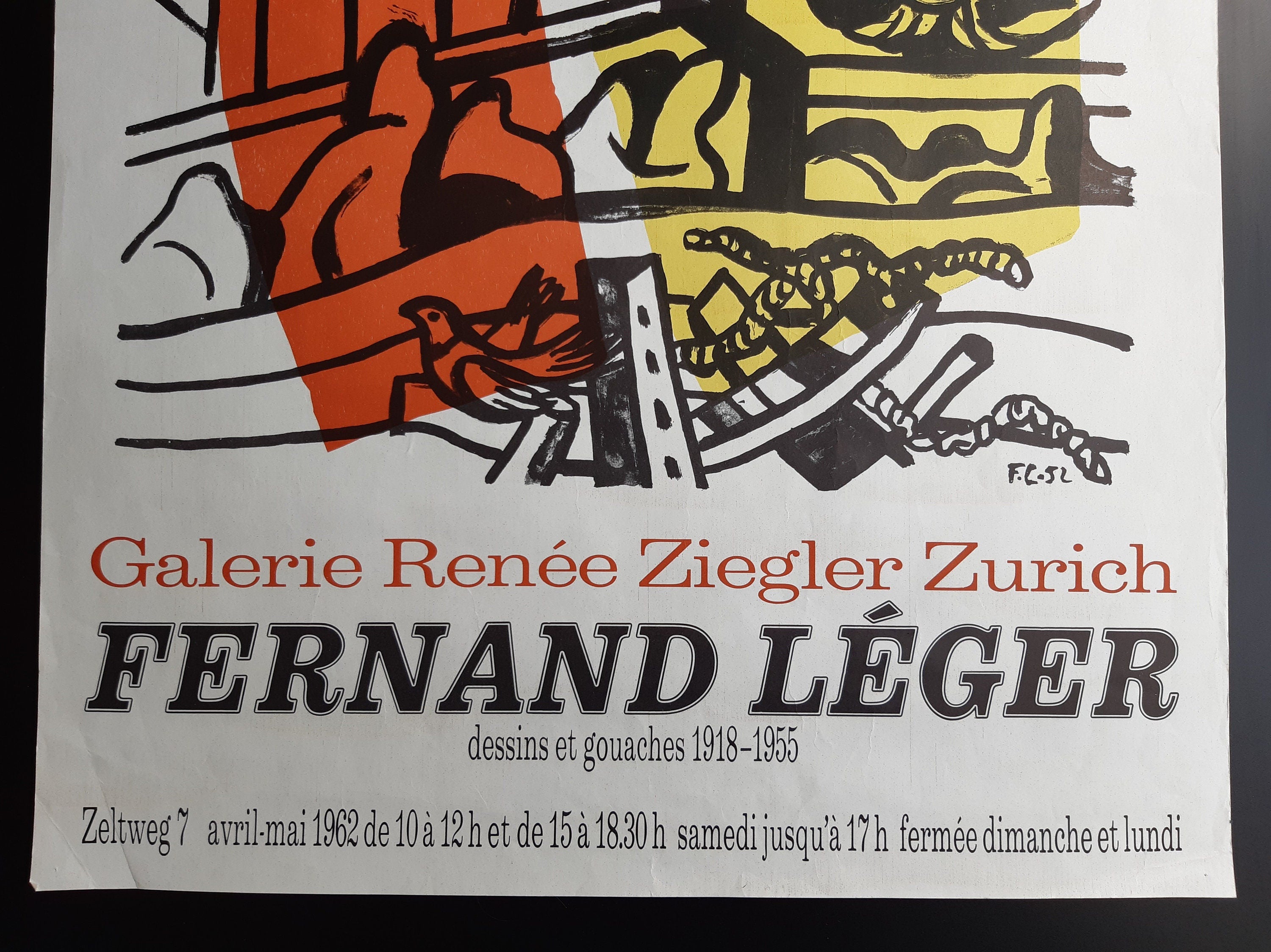Fernand Léger original art poster - 18.8"×26.2" (47.8×66.5cm)