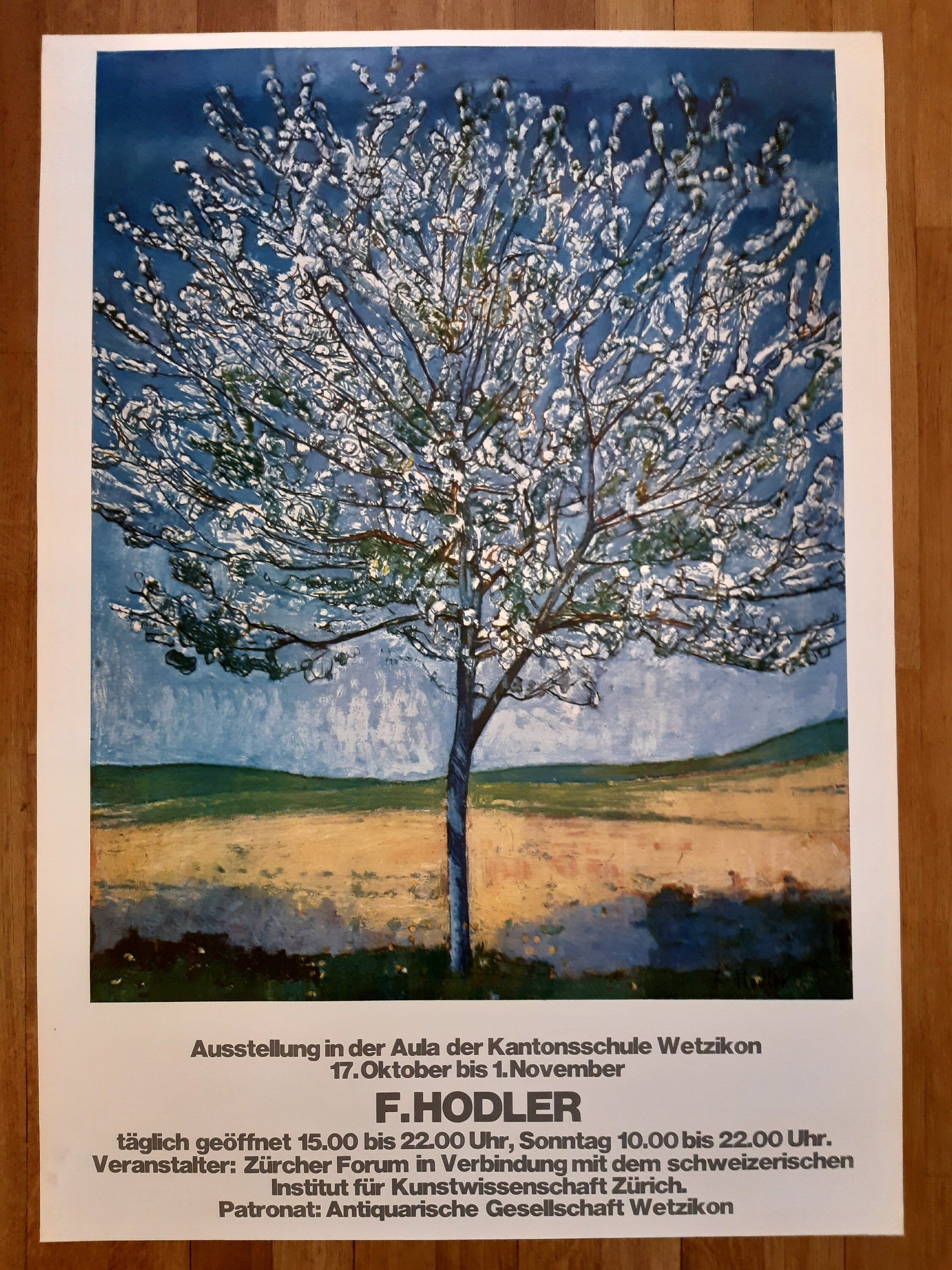 Ferdinand Hodler original art exhibition poster - 35.4"×50.4" (90×128cm)