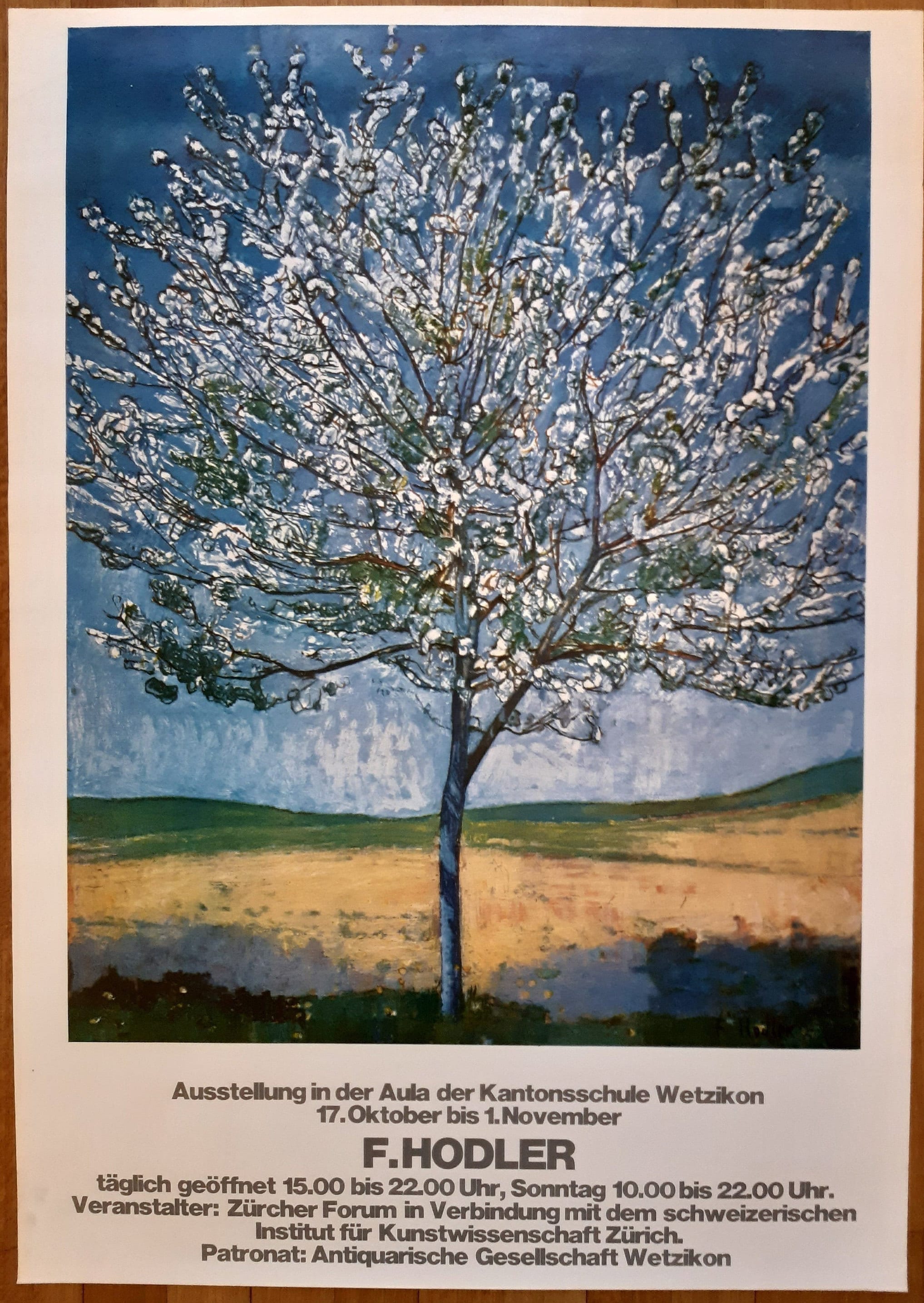 Ferdinand Hodler original art exhibition poster - 35.4"×50.4" (90×128cm)