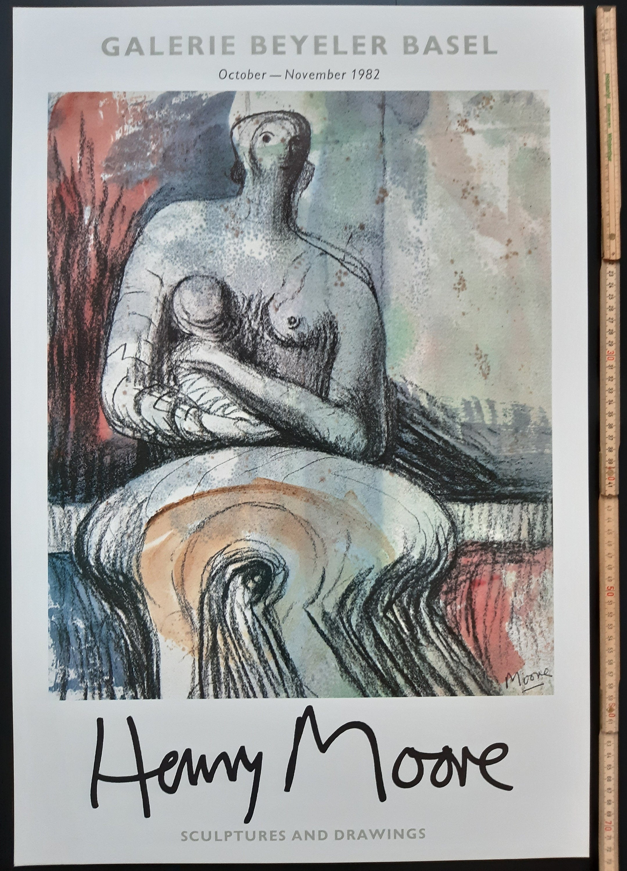 Henry Moore Original-Kunstplakat - 49×73,5cm