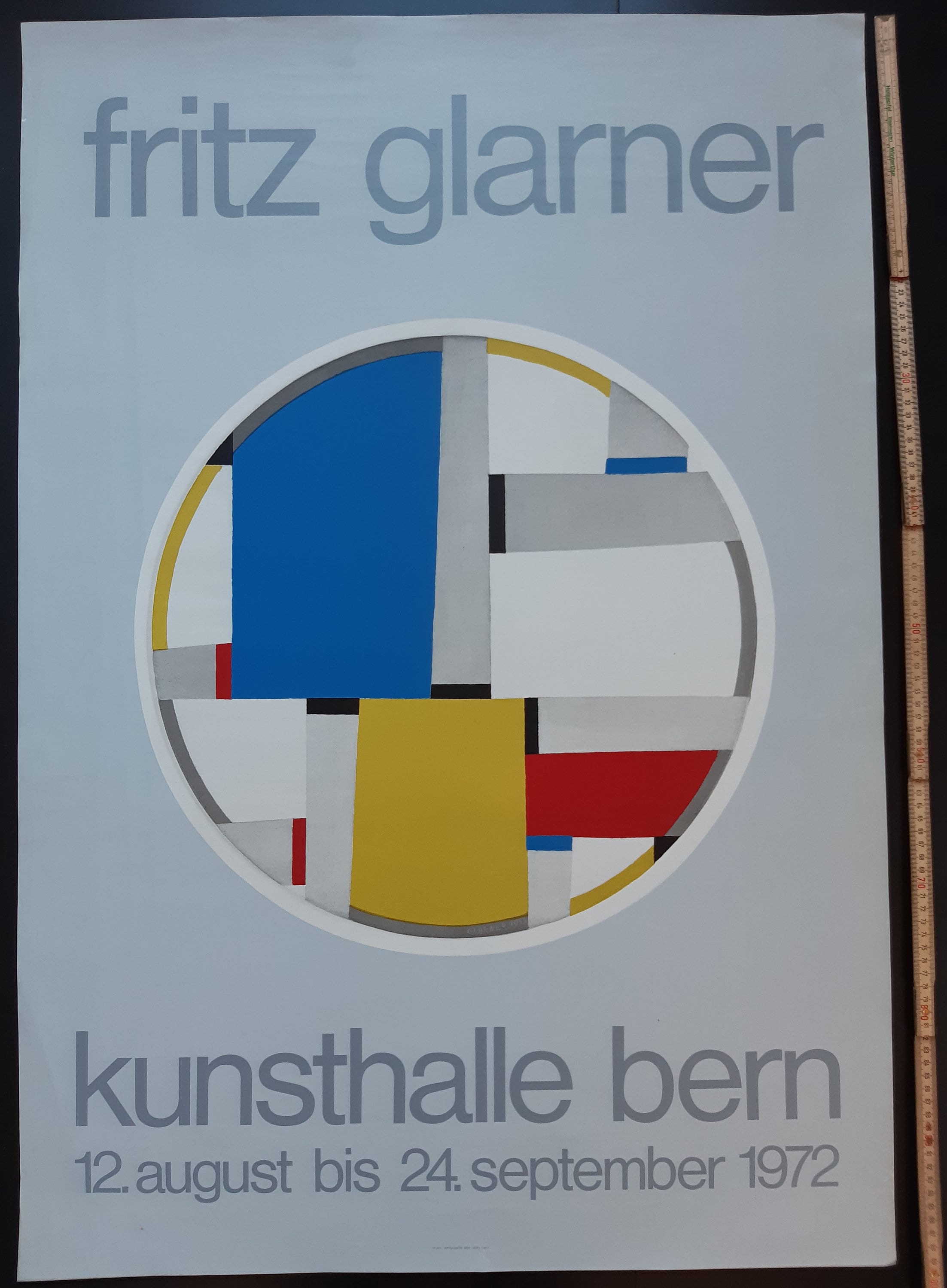 Fritz Glarner art exhibition poster - 27.2"×39.4" (69×100cm)