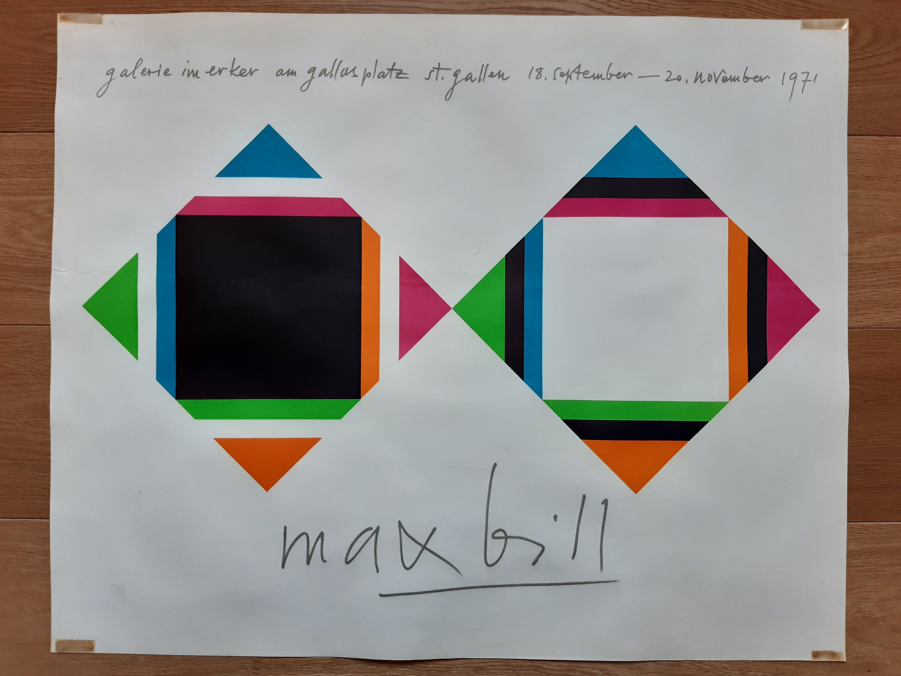 Max Bill Vintage-Kunstposter – 63×78 cm