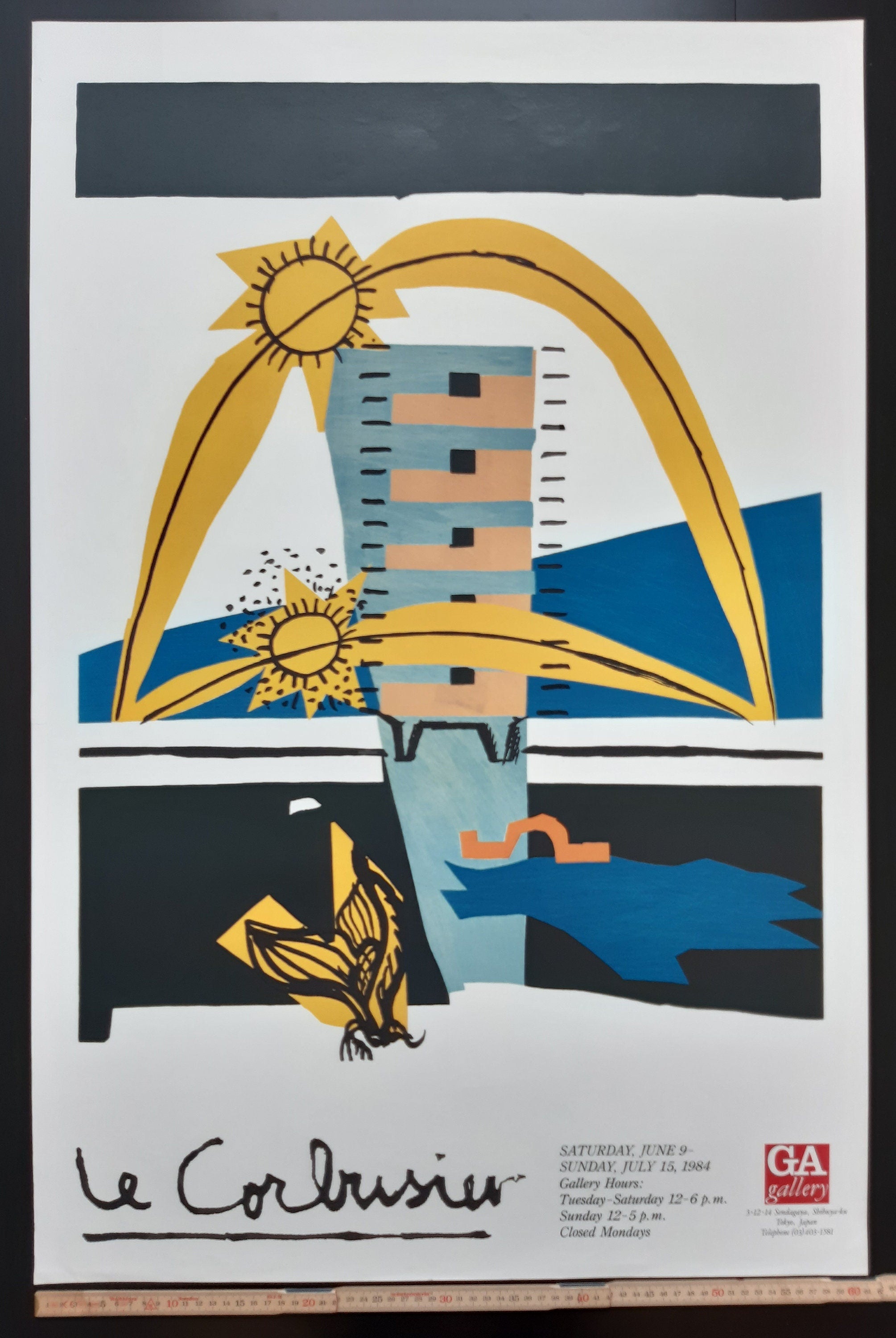 Le Corbusier original art poster - 24.0"×36.2" (61×92cm)
