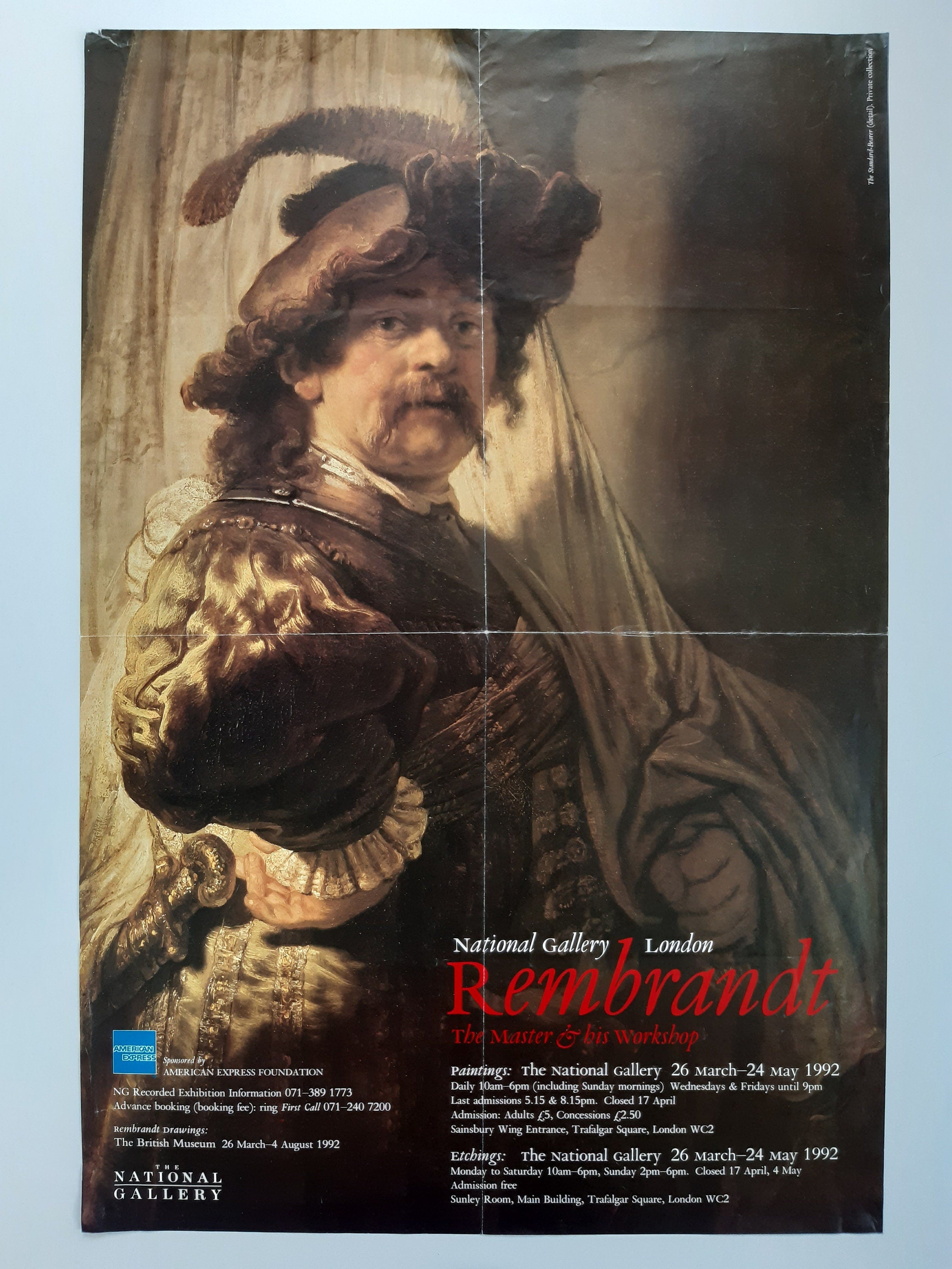 Rembrandt art exhibition poster - 20.1"×29.9" (51×76cm)