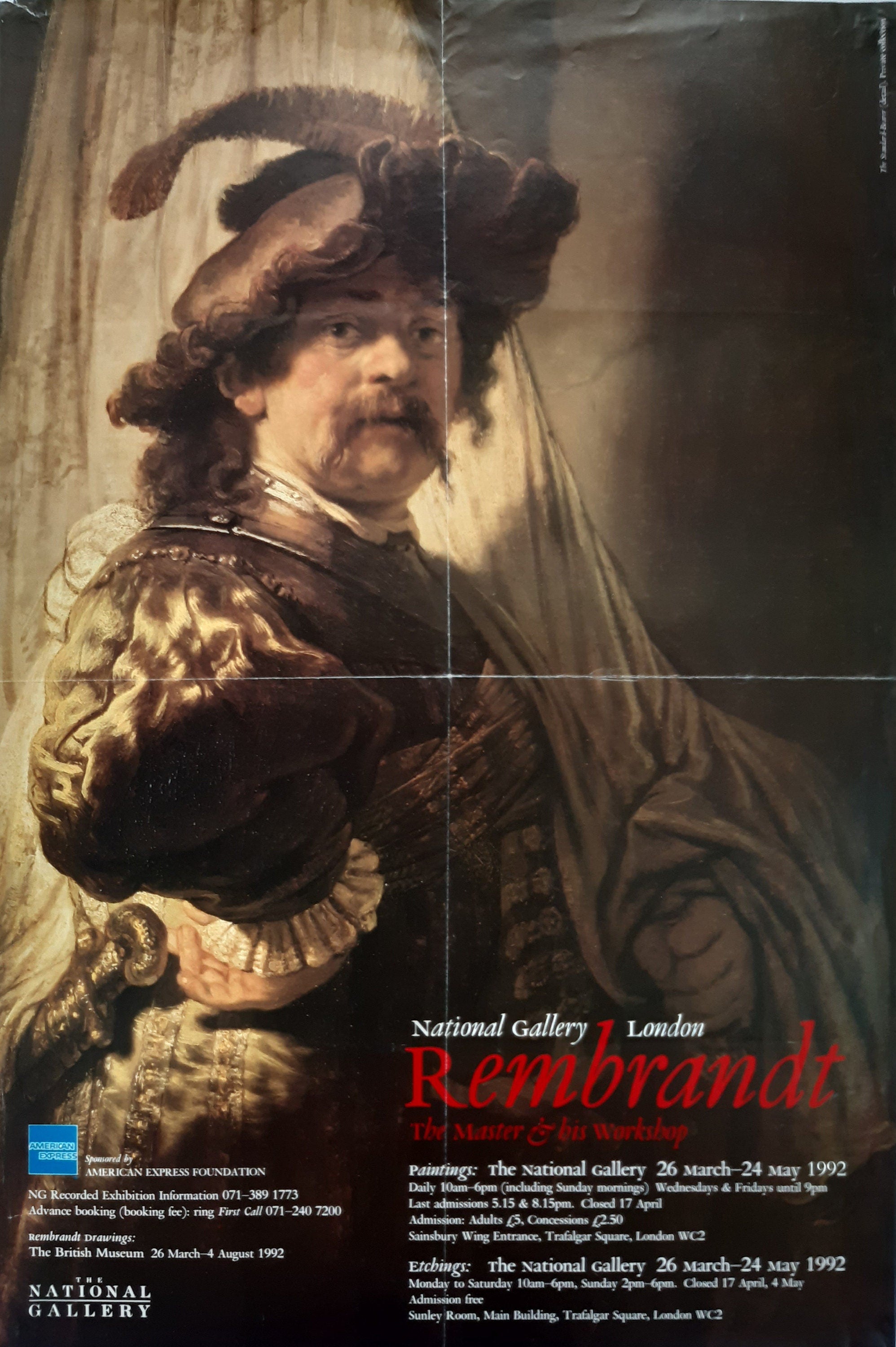 Rembrandt art exhibition poster - 20.1"×29.9" (51×76cm)