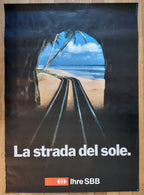 Schweizer Original-Reiseplakat der Bahn – 90,5 × 128 cm