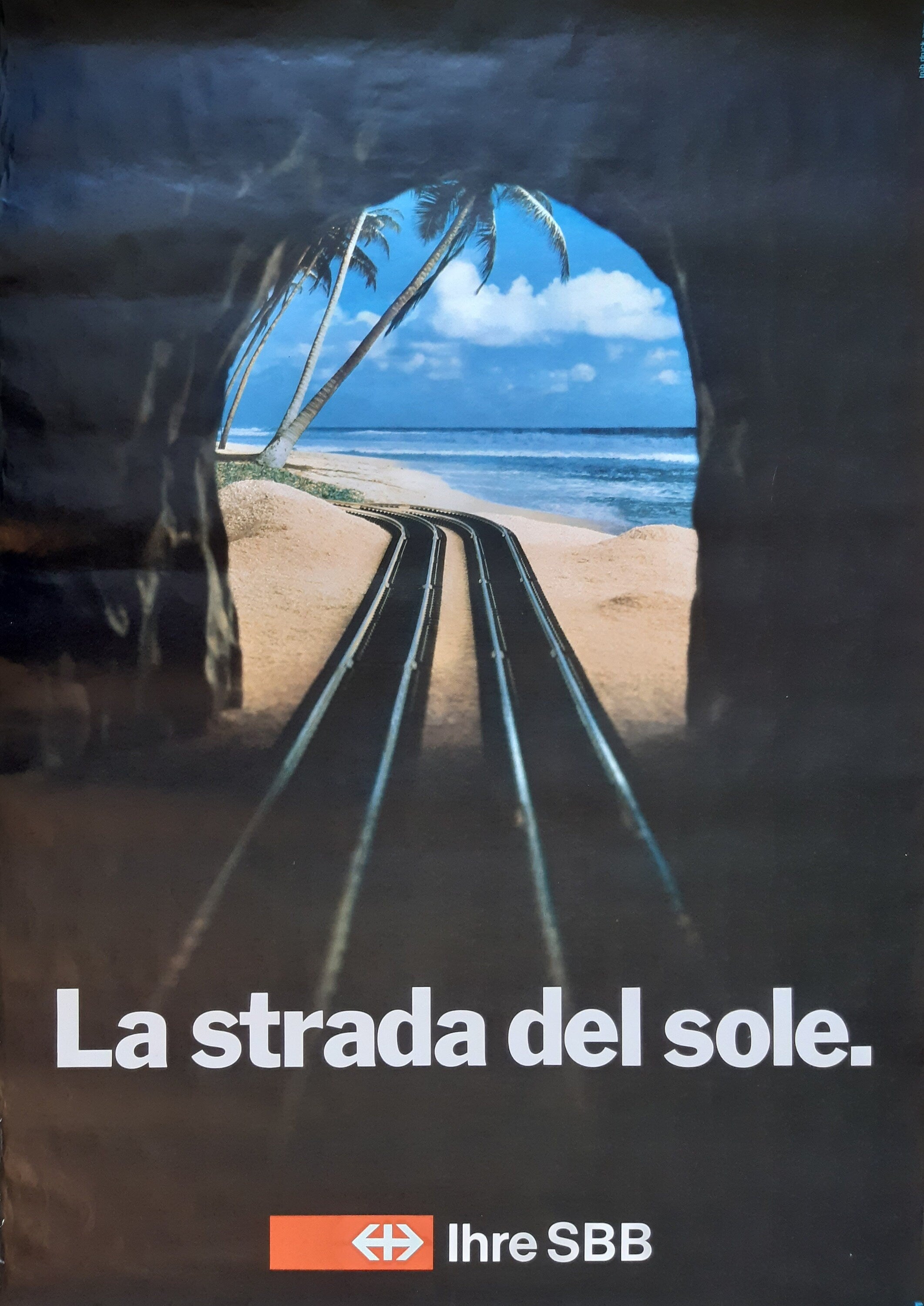 Schweizer Original-Reiseplakat der Bahn – 90,5 × 128 cm