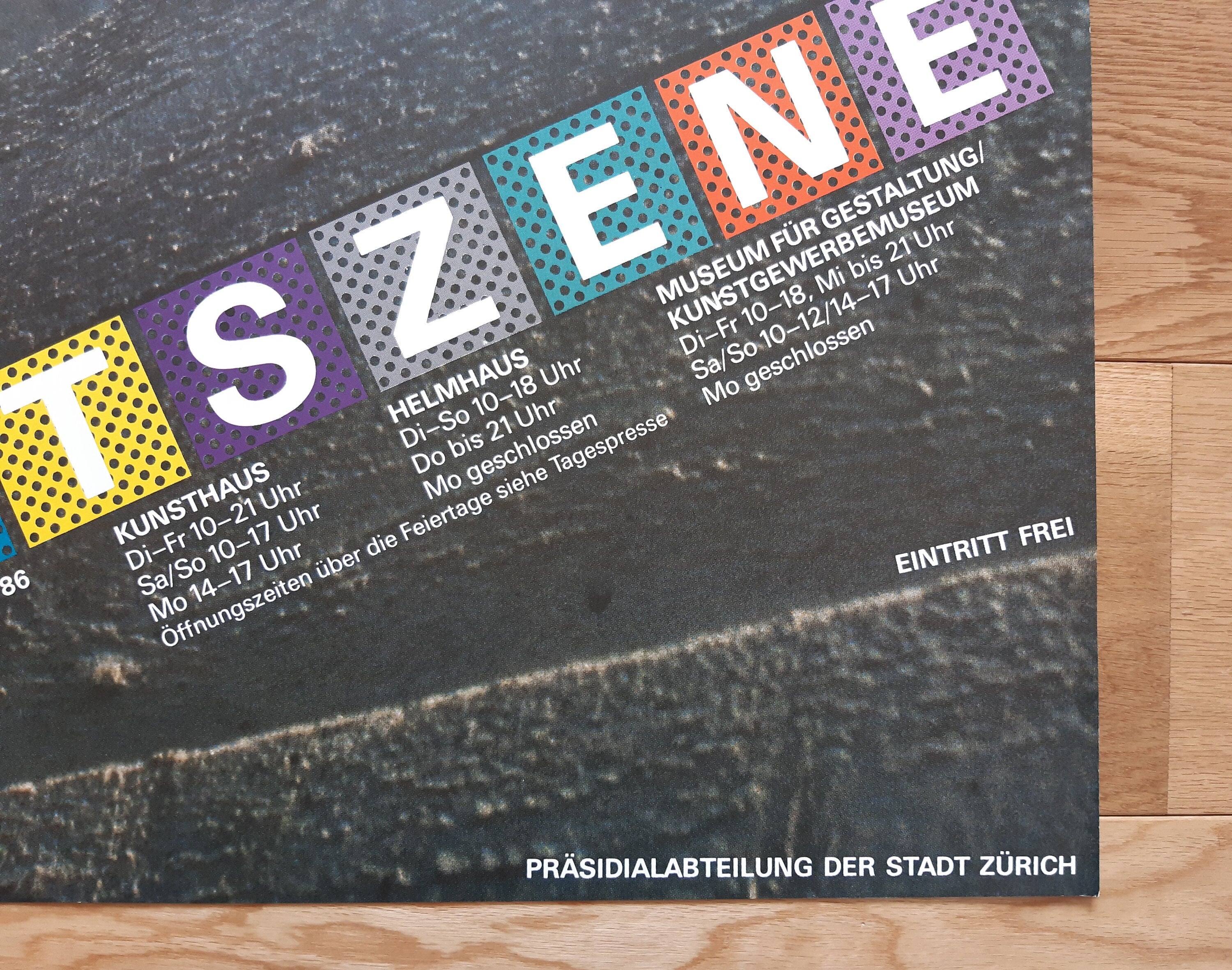 Kunstszene Zürich original art poster - 35.4"×50.4" (90×128cm)
