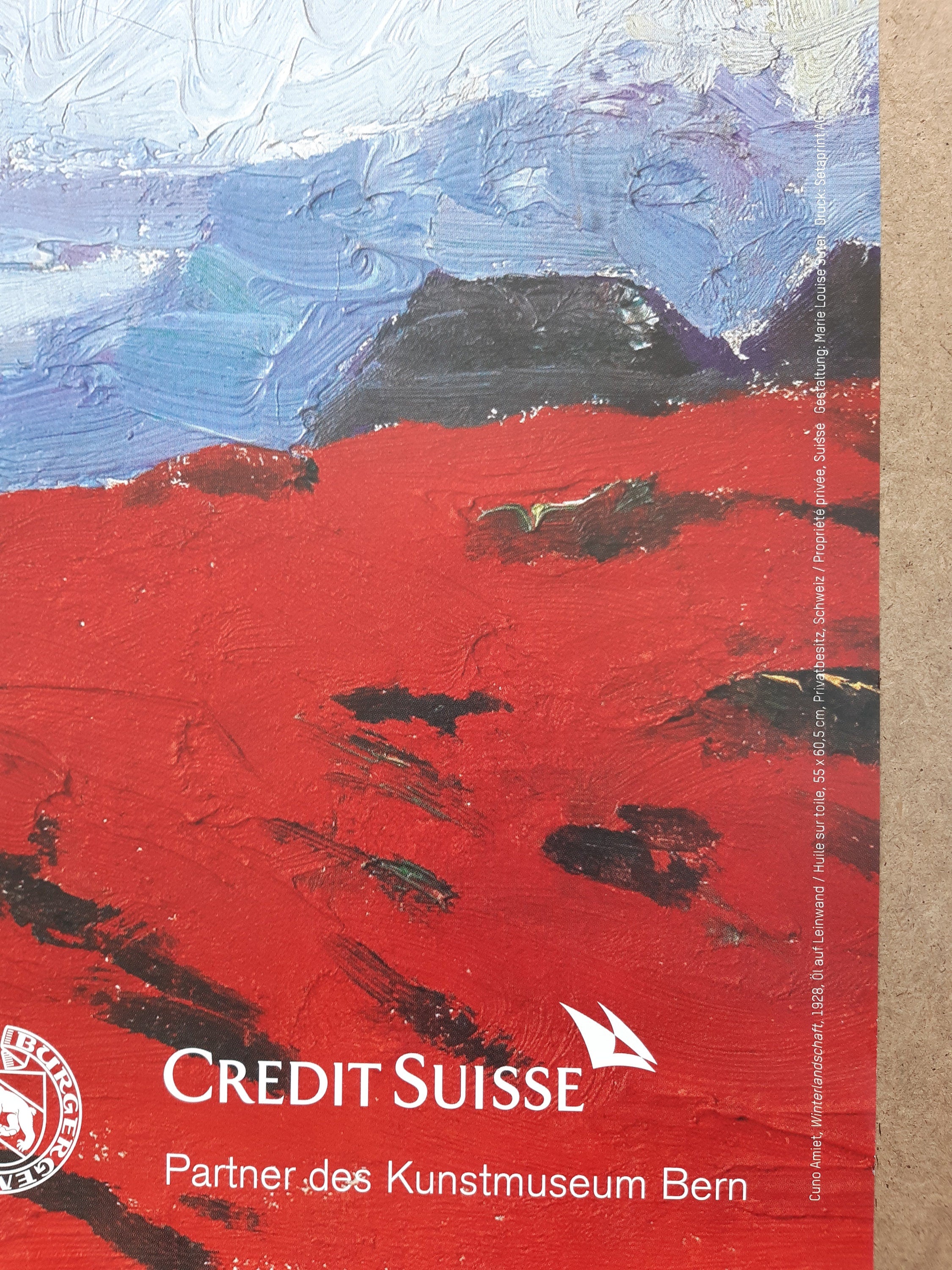 Cuno Amiet art exhibition poster - 35.4"×50.4" (90×128cm)