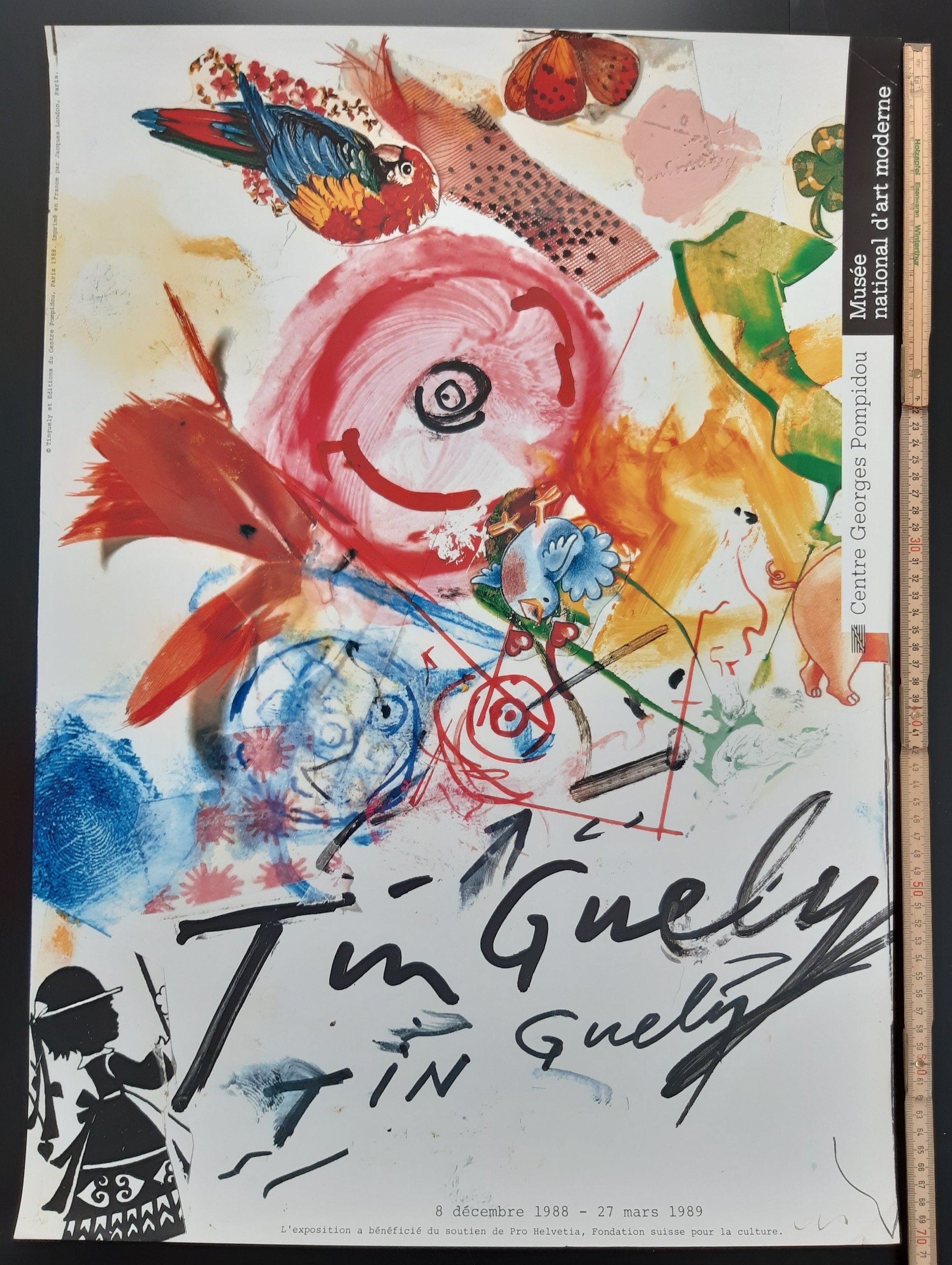 Jean Tinguely art exhibition poster - 19.7"×27.6" (50×70cm)