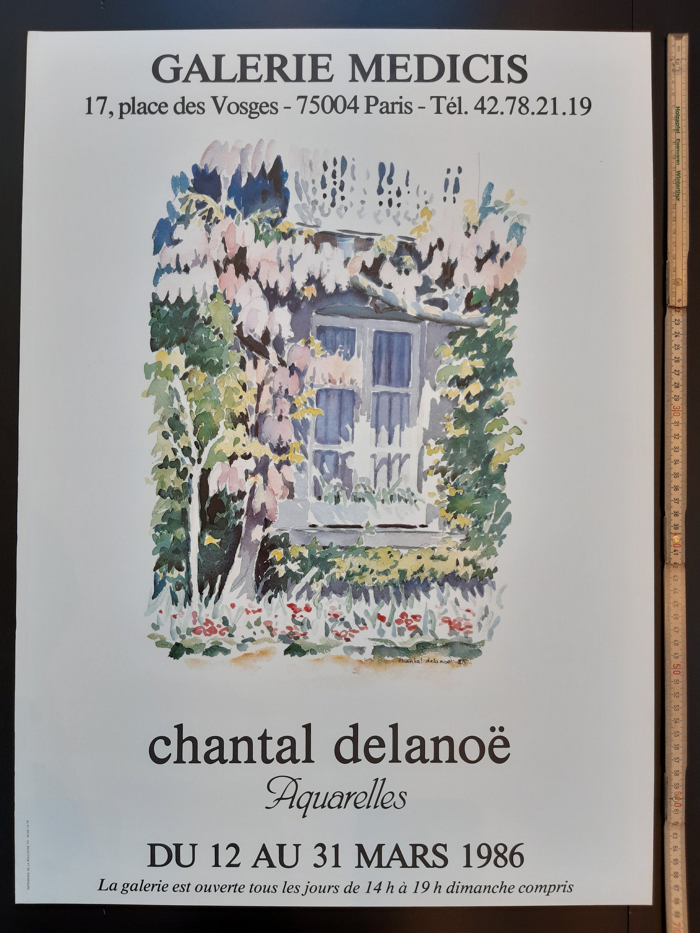 Chantal Delanoë original art poster - 19.7"×27.2" (50×69cm)