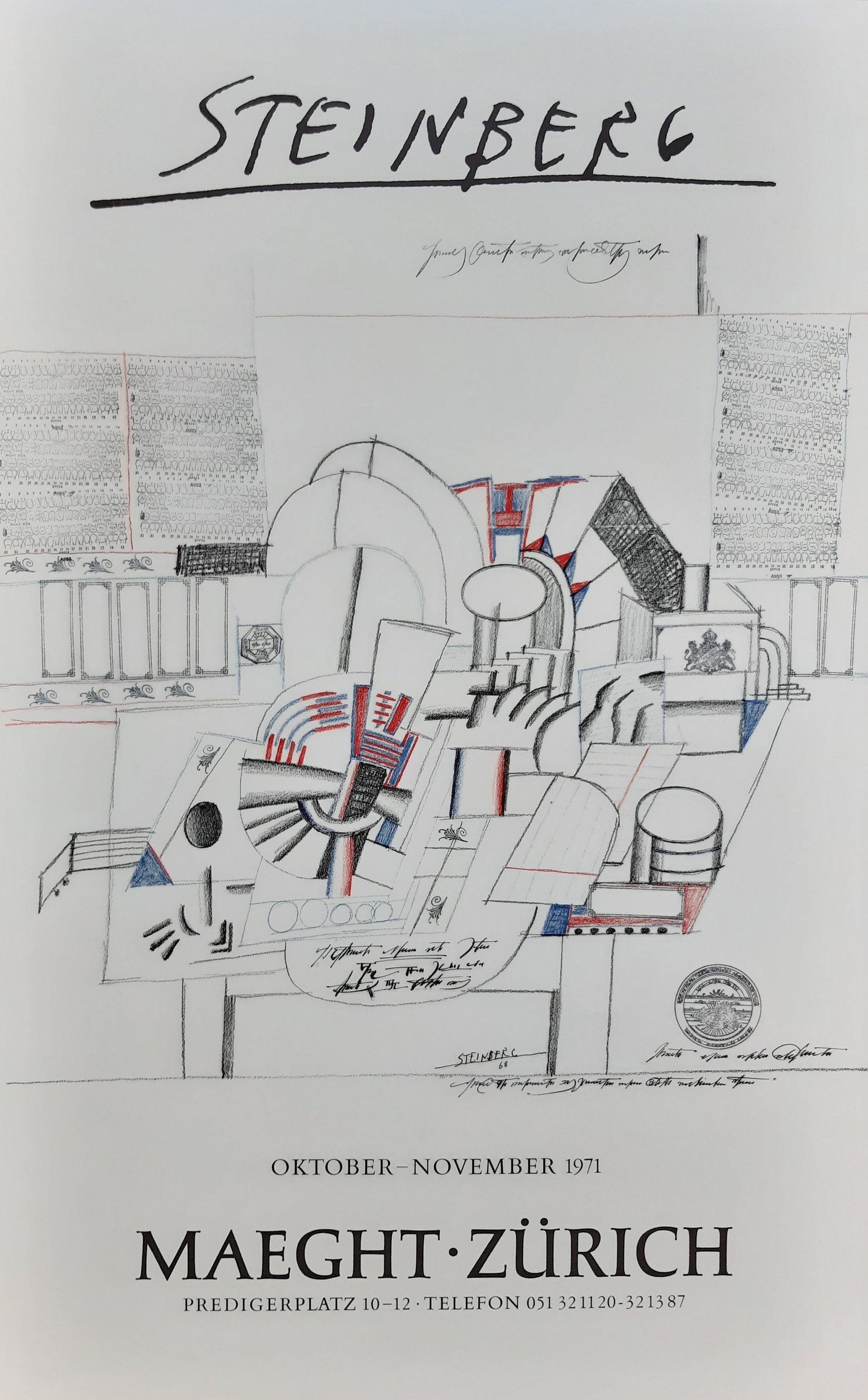Saul Steinberg Original-Kunstdruckplakat – 42,5 x 68 cm (16,7" × 26,8")