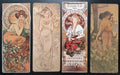 Alphonse Mucha art print lot of 4 - 7.3"×18.1" (18.5×46cm)