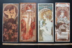 Alphonse Mucha art print lot of 4 - 7.3"×18.1" (18.5×46cm)