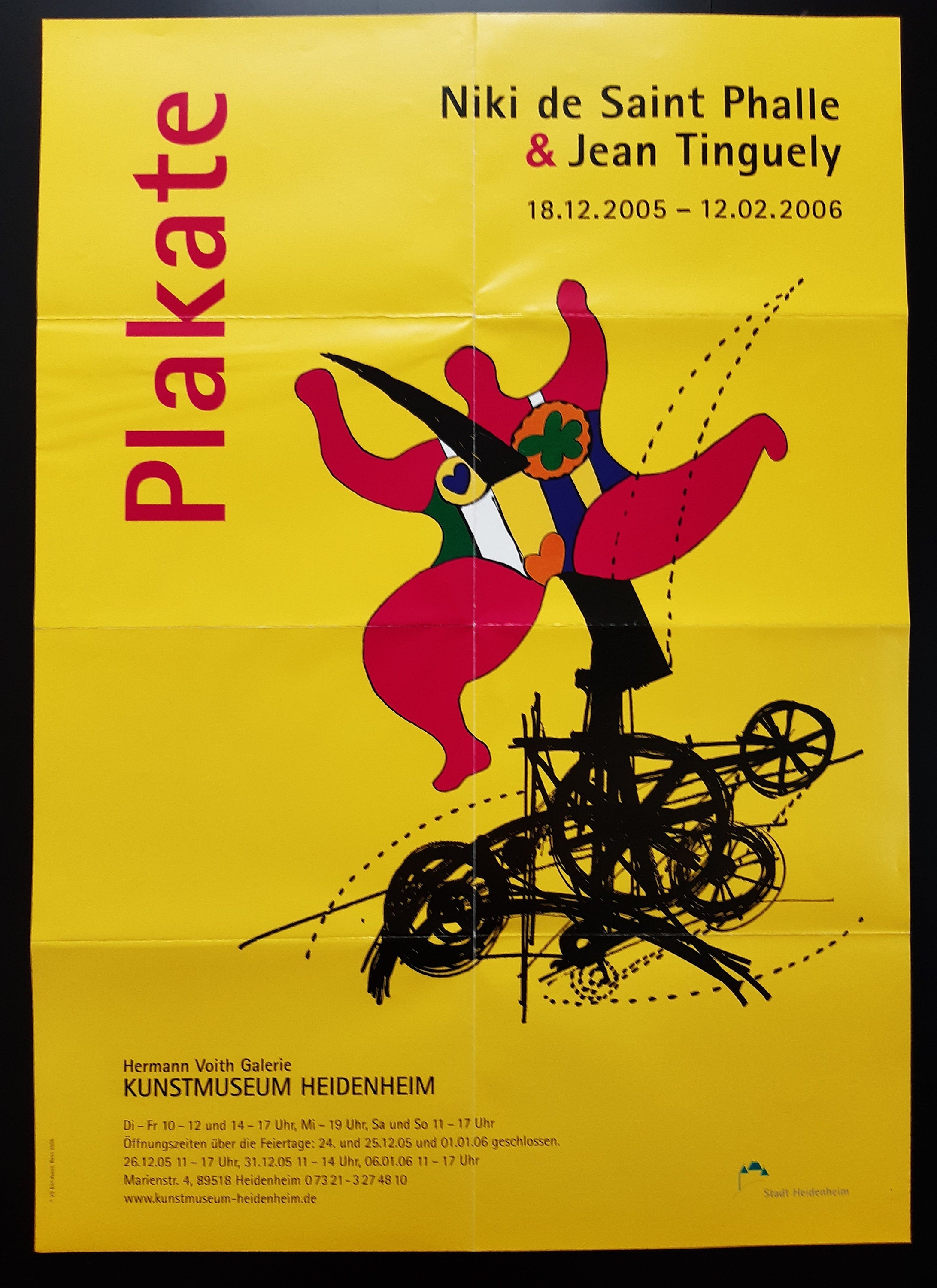 Niki de Saint Phalle Jean Tinguely art exhibition poster folded - 23.4"×33.1" (59.5×84cm)