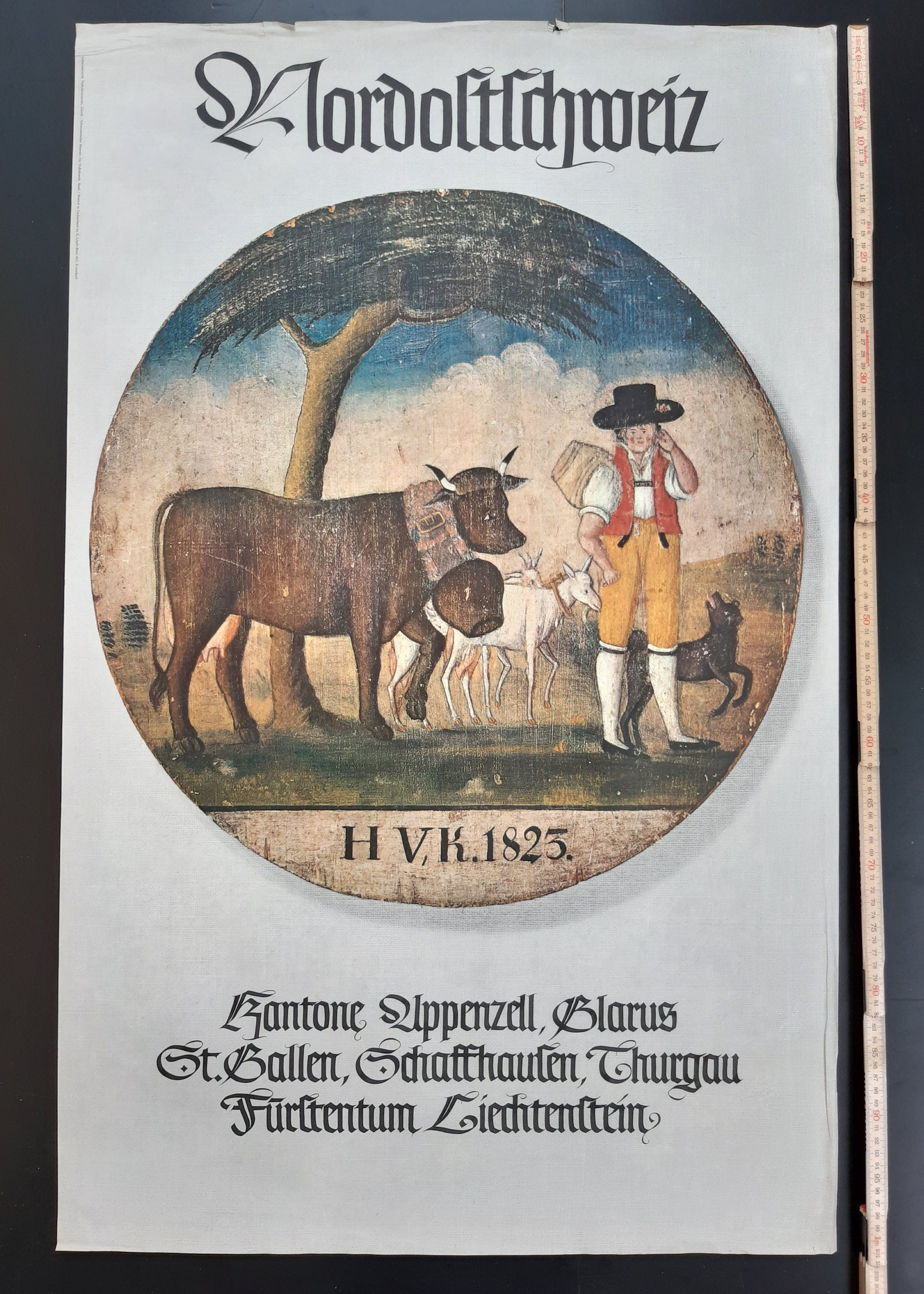 Swiss vintage travel poster rural art - 25.2"×40.2" (64×102cm)