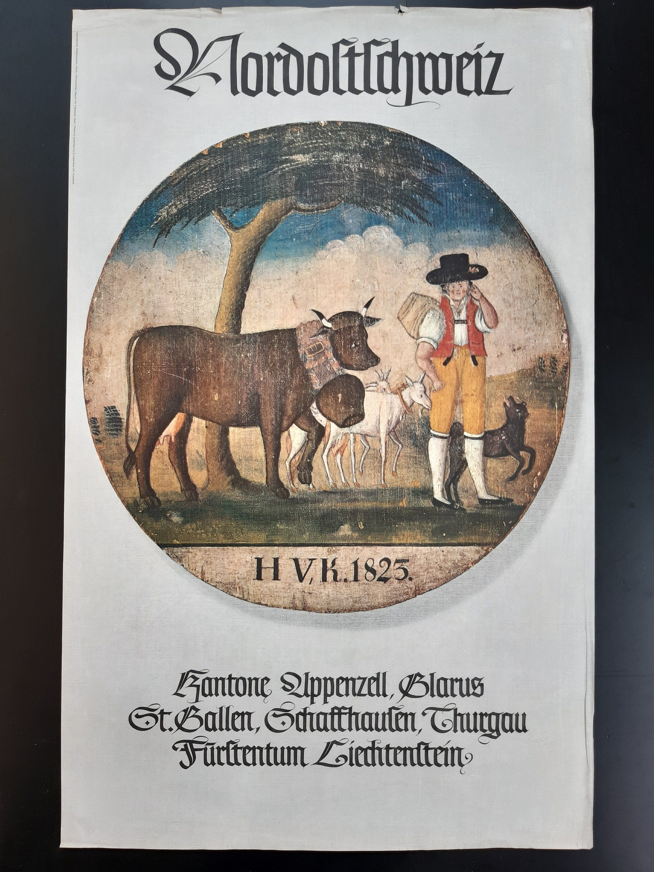 Schweizer Vintage-Reiseplakat ländliche Kunst – 25,2"×40,2" (64×102cm)