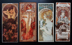 Alphonse Mucha art print lot of 4 - 7.3"×18.1" (18.5×46cm)