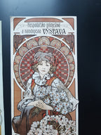 Alphonse Mucha art print lot of 4 - 7.3"×18.1" (18.5×46cm)