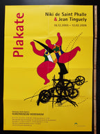 Niki de Saint Phalle Jean Tinguely art exhibition poster folded - 23.4"×33.1" (59.5×84cm)