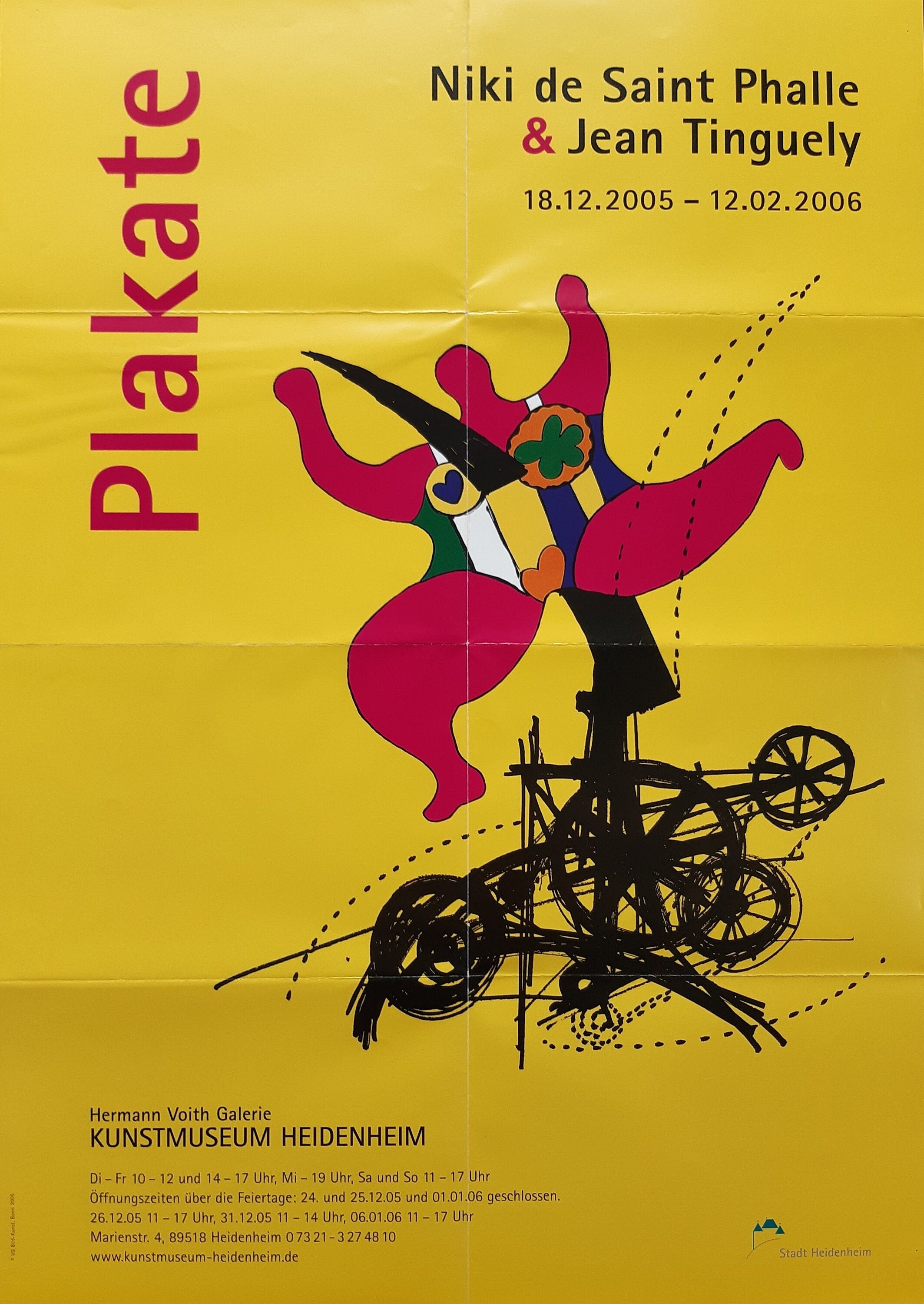 Niki de Saint Phalle Jean Tinguely art exhibition poster folded - 23.4"×33.1" (59.5×84cm)