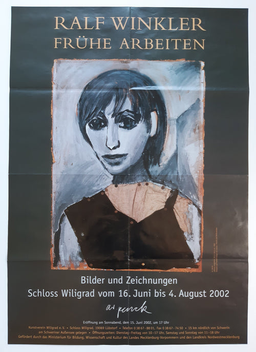 A. R. Penck original art exhibition poster folded - 23.4"×33.1" (59.5×84cm)