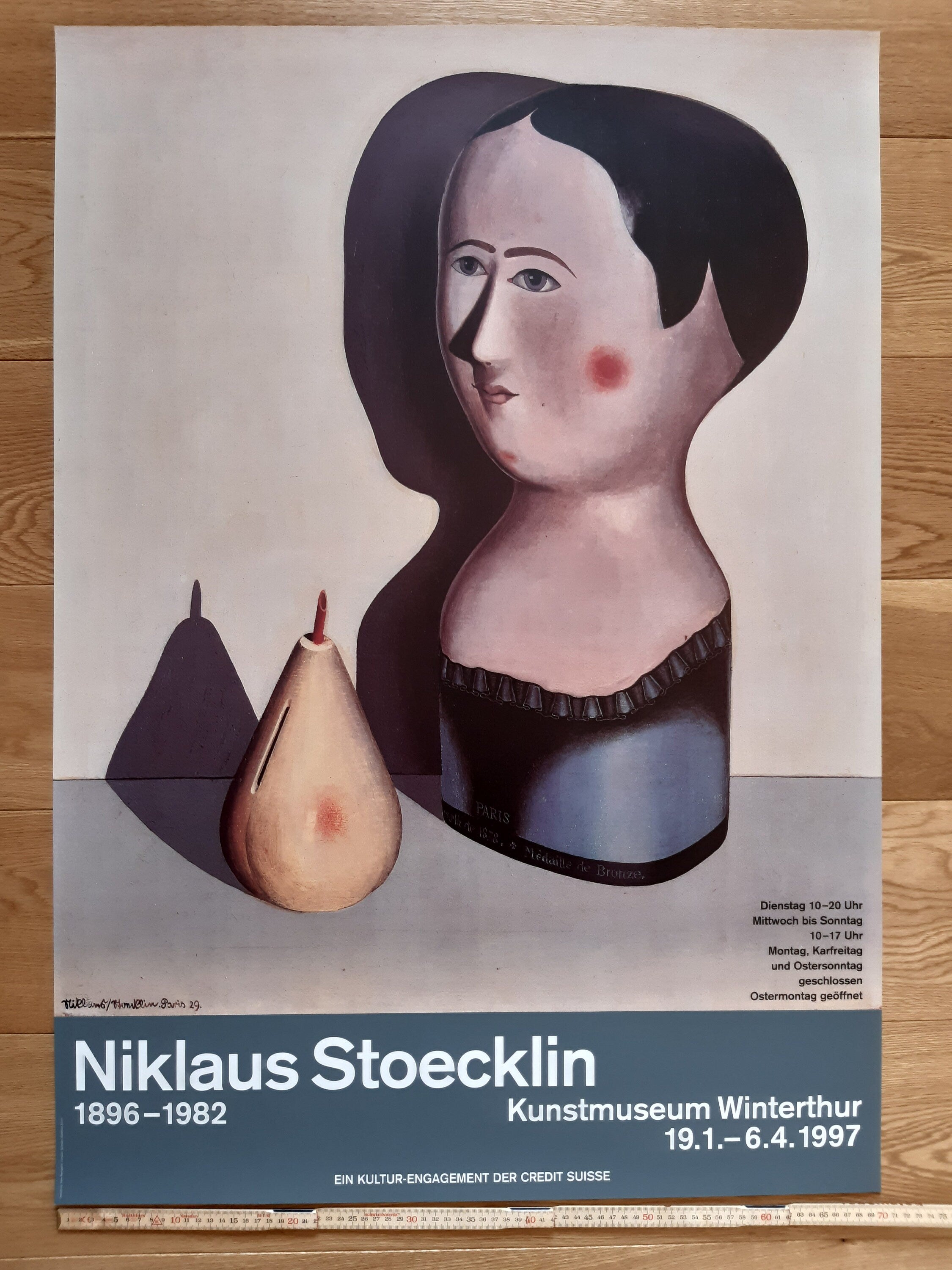 Niklaus Stöcklin original art exhibition poster - 27.8"×39.4" (70.5×100cm)