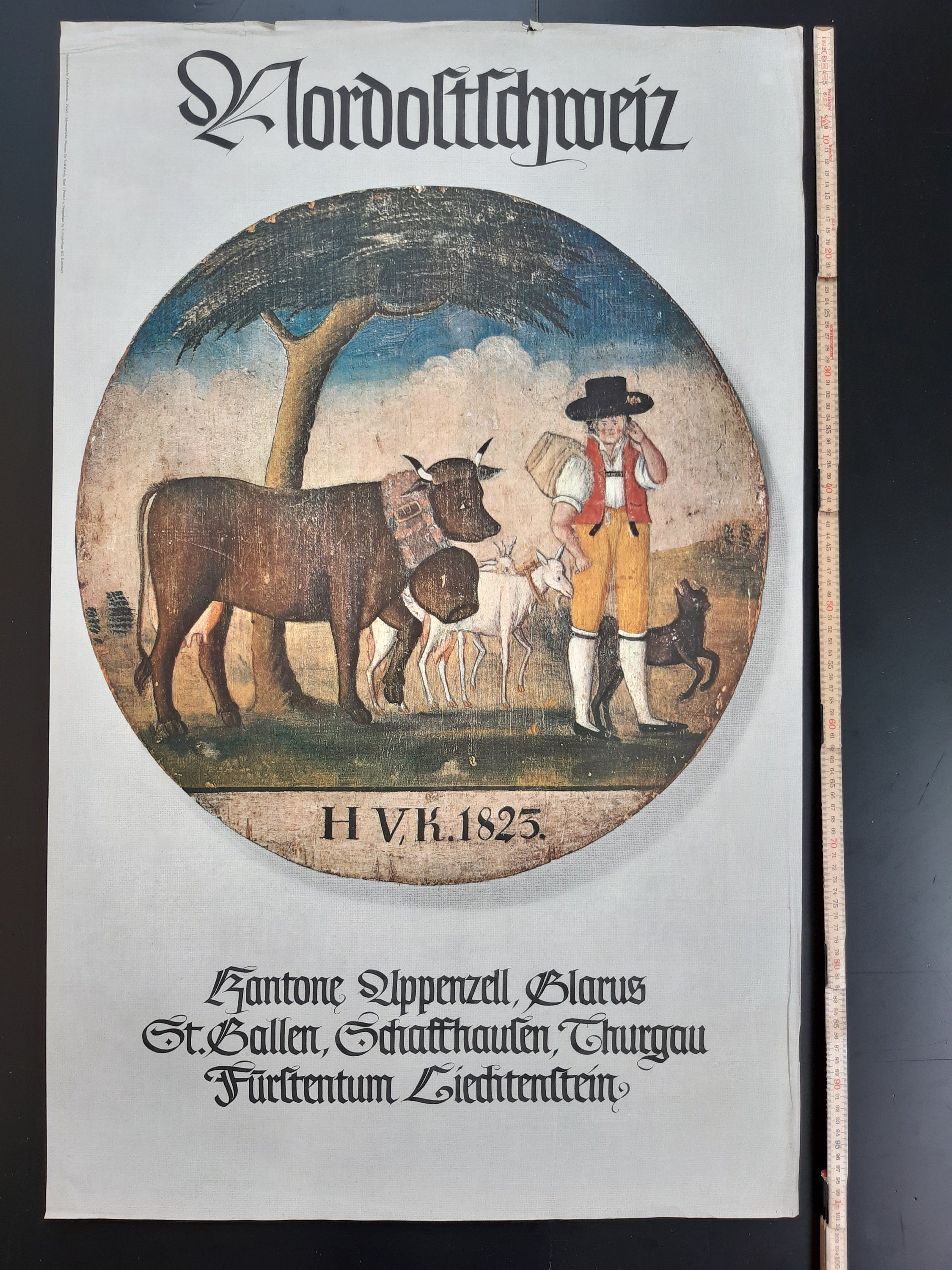 Swiss vintage travel poster rural art - 25.2"×40.2" (64×102cm)
