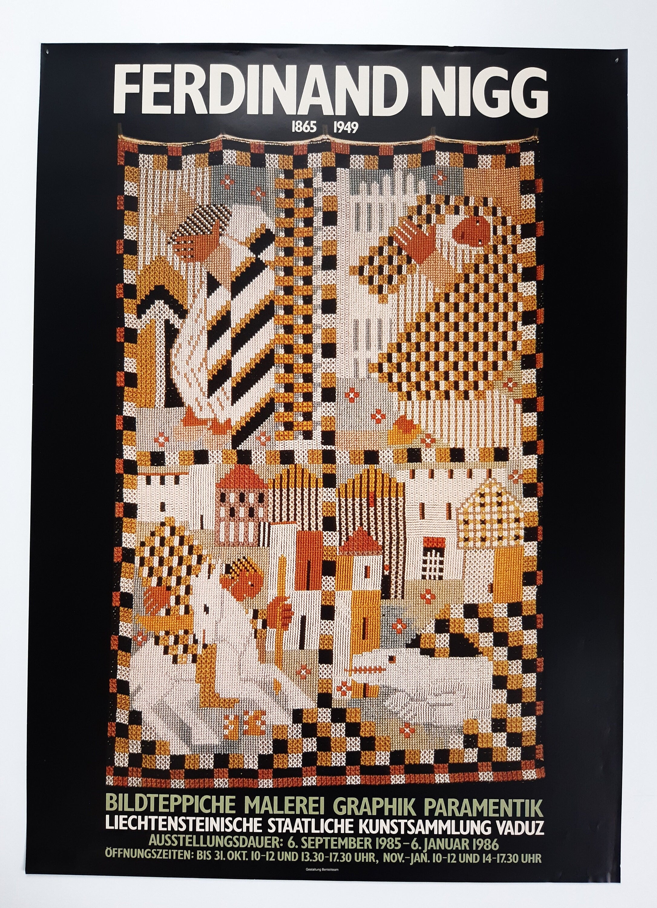 Ferdinand Nigg embroidery original exhibition poster - 23.2"×33.1" (59×84cm)