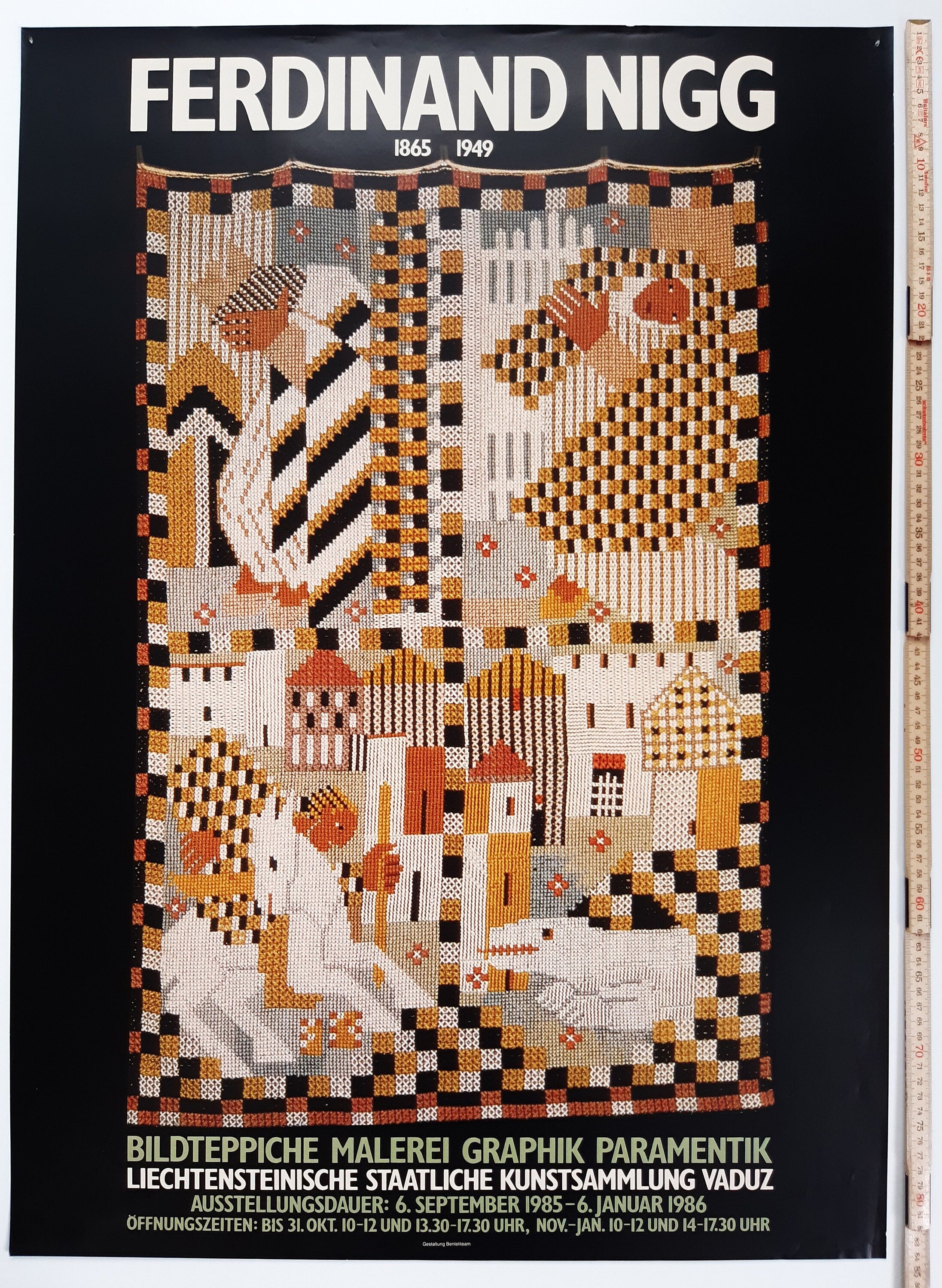 Ferdinand Nigg embroidery original exhibition poster - 23.2"×33.1" (59×84cm)