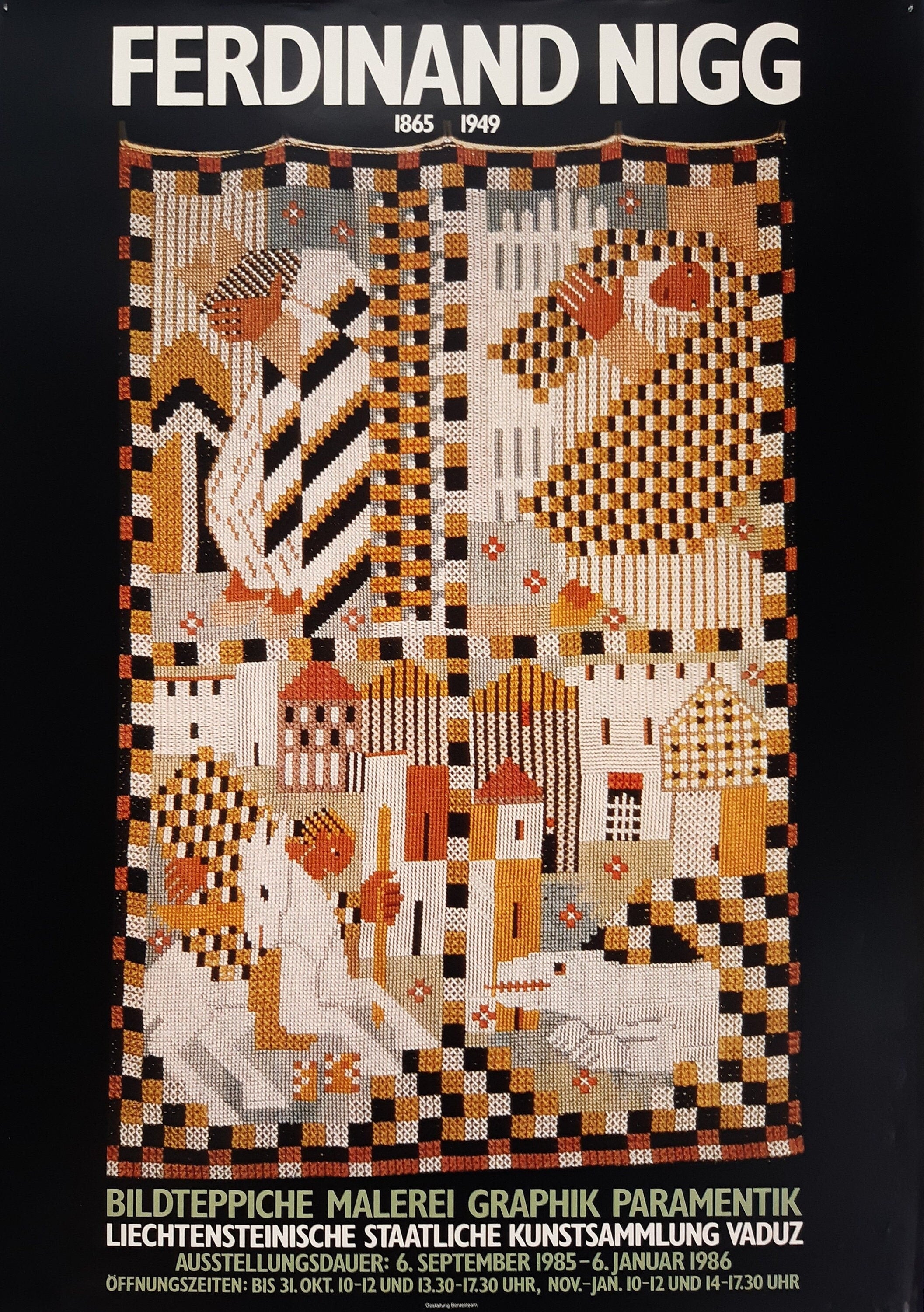 Ferdinand Nigg embroidery original exhibition poster - 23.2"×33.1" (59×84cm)