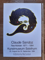 Claude Sandoz original art exhibition poster - 18.9"×26.8" (48×68cm)