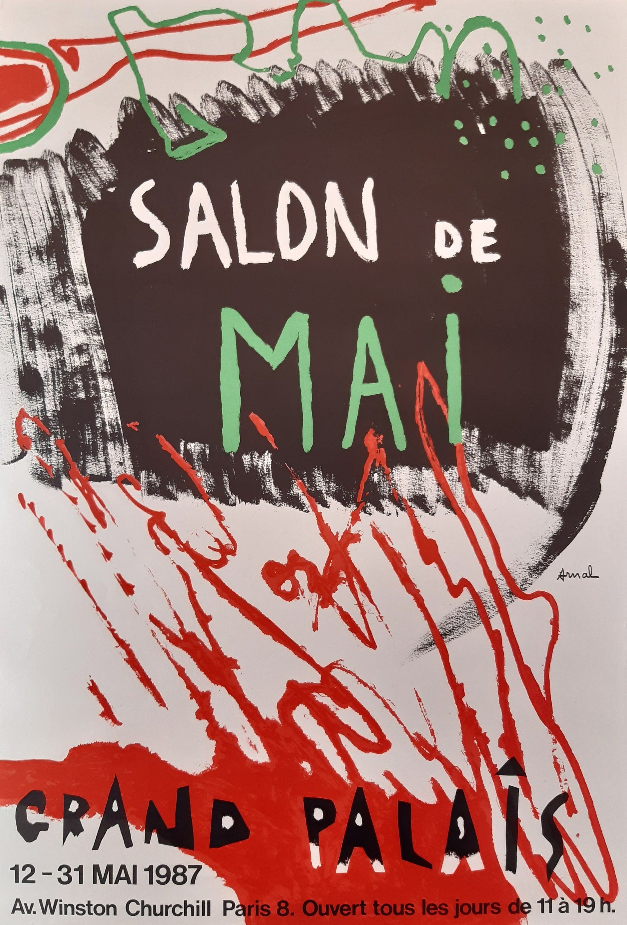 François Arnal original art exhibition poster - 18.9"×27.6" (48×70cm)