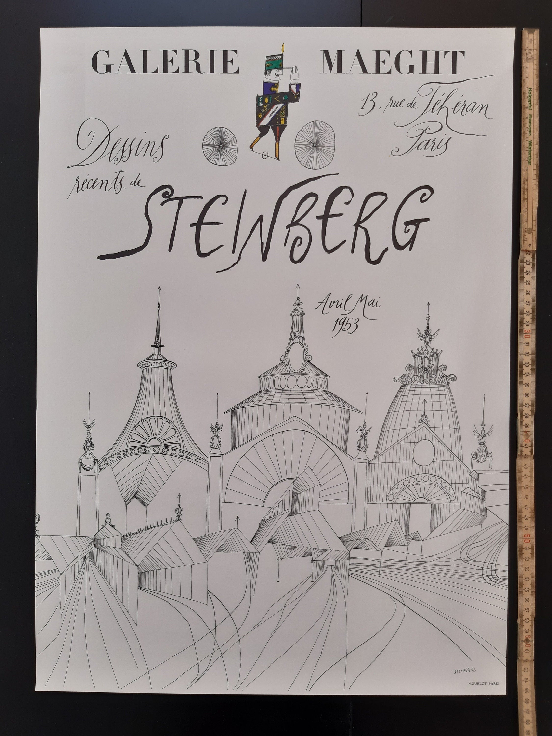 Saul Steinberg Original-Kunstdruckposter – 46,5 × 65 cm