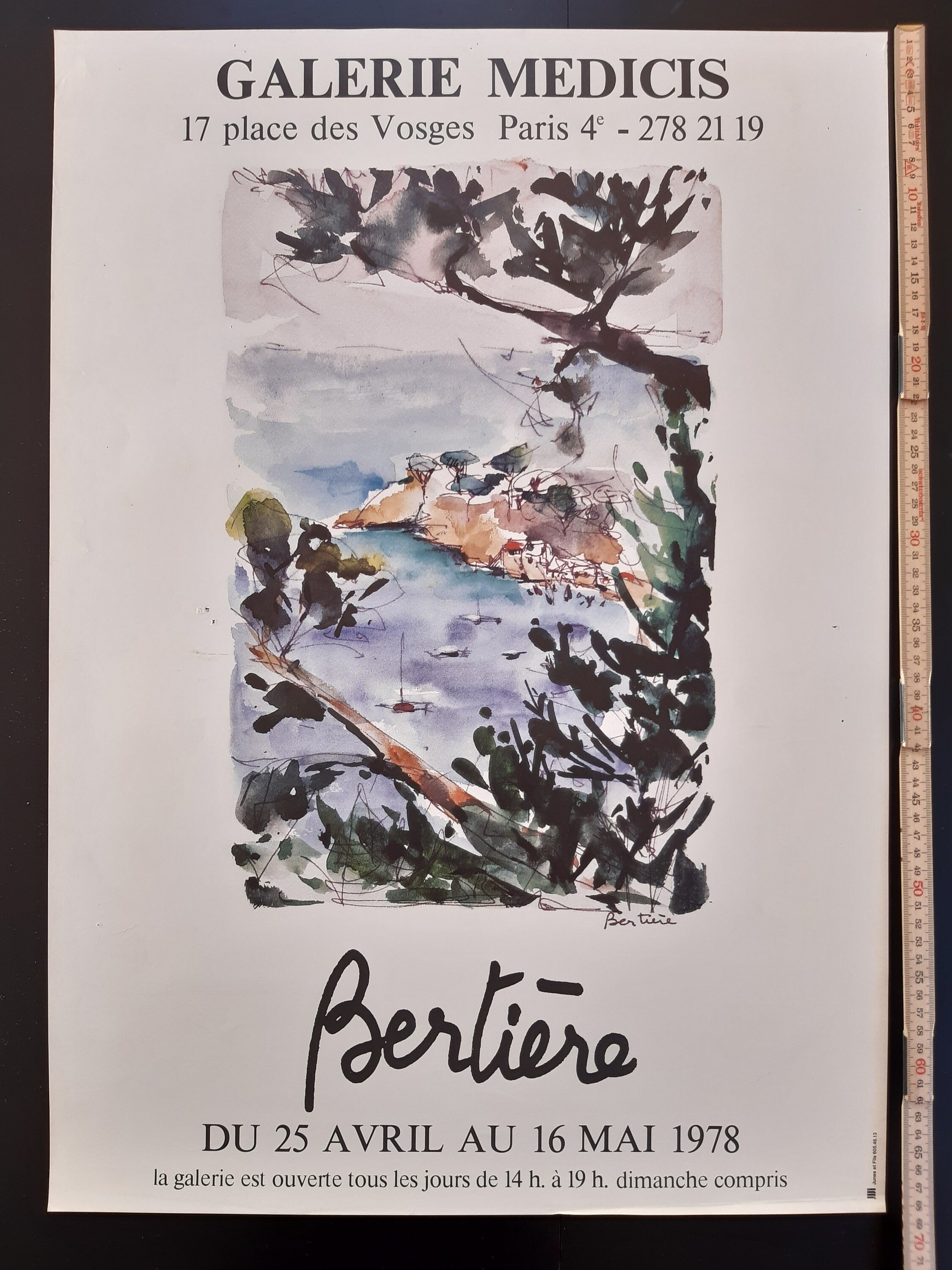 Denise Bertiére original art poster - 19.3"×27.2" (49×69cm)