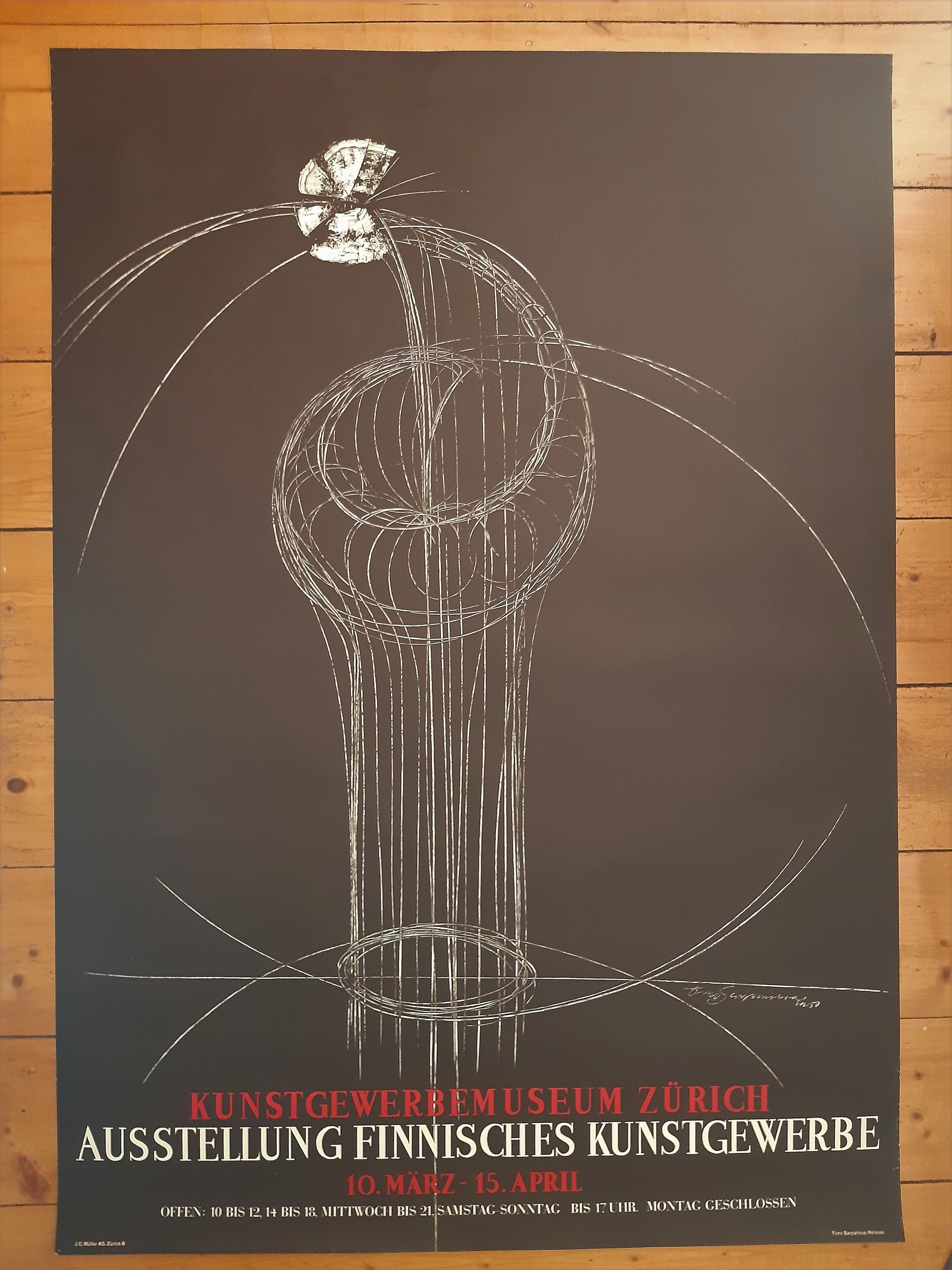 Timo Sarpaneva Original-Kunstausstellungsposter – 90×128 cm