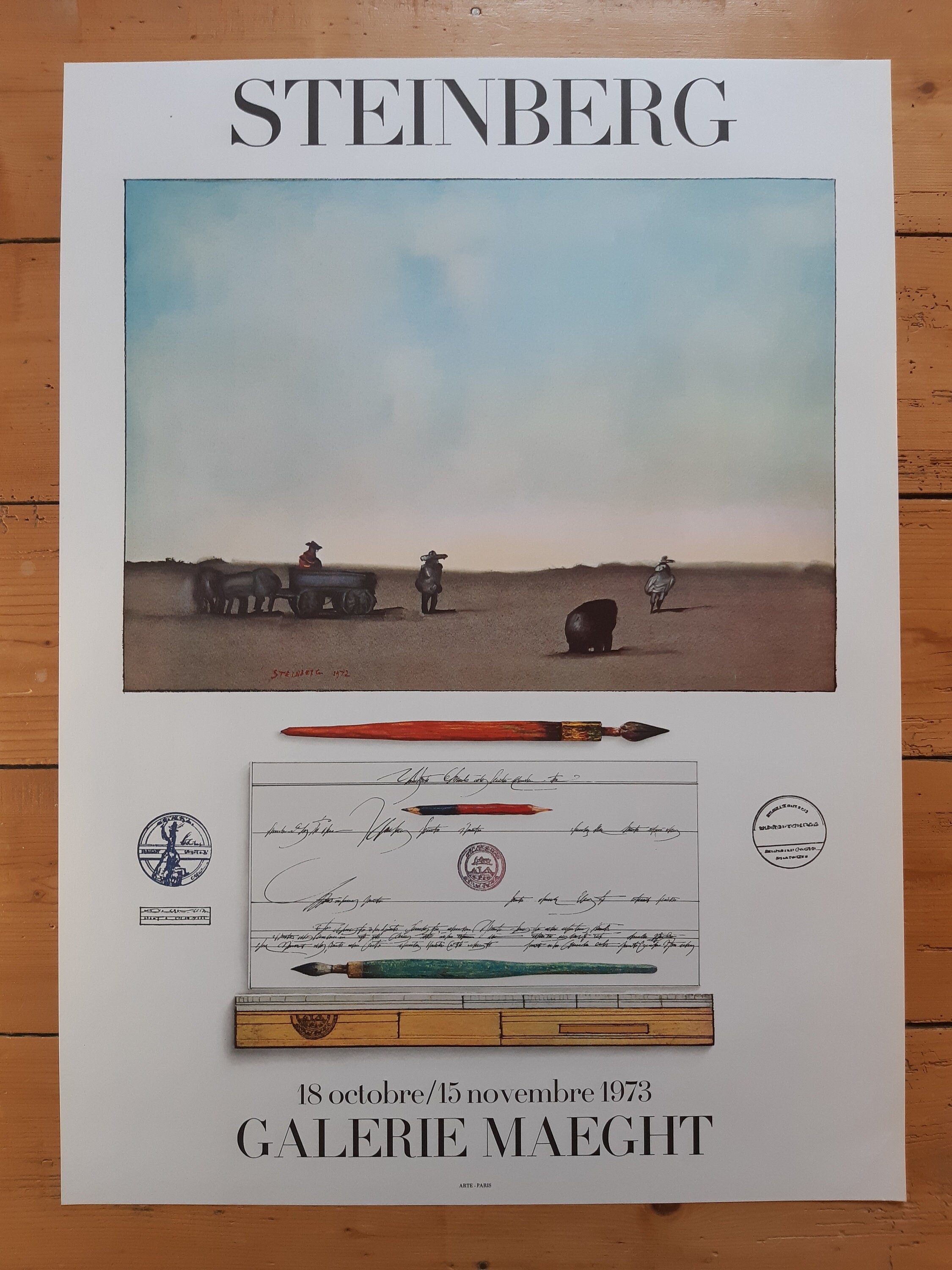 Saul Steinberg Original-Kunstdruckplakat – 57 x 78 cm
