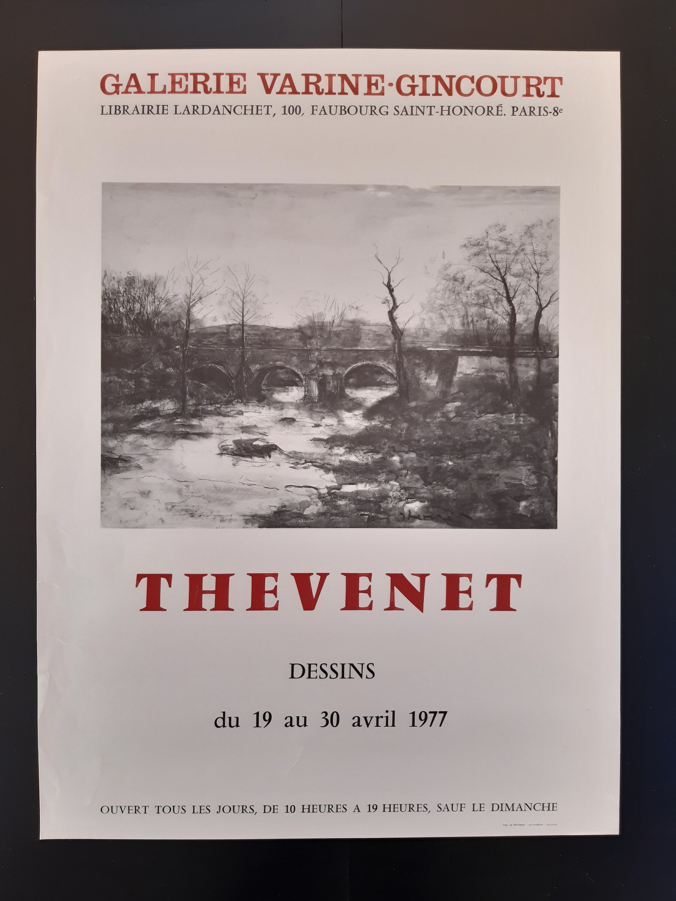 Jaques Thevenet original art exhibition poster - 18.1"×24.4" (46×62cm)