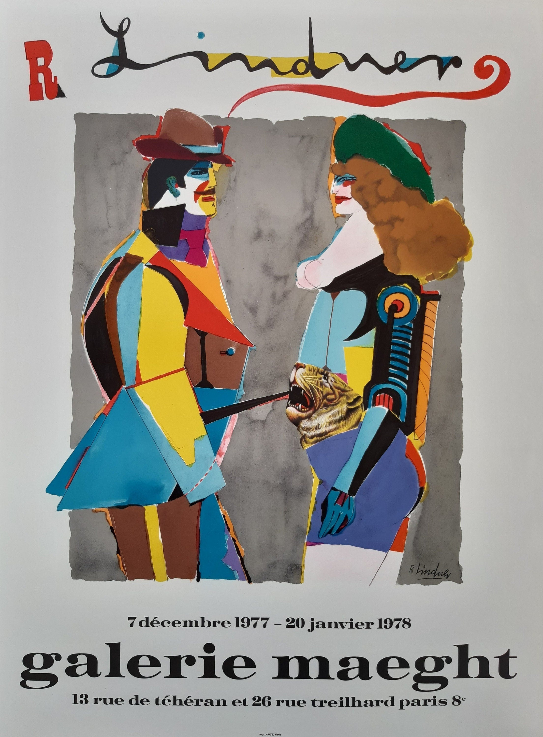 Richard Lindner Original-Kunstausstellung Plakat Pop Art - 22.2"×29.9" (56.5×76cm)
