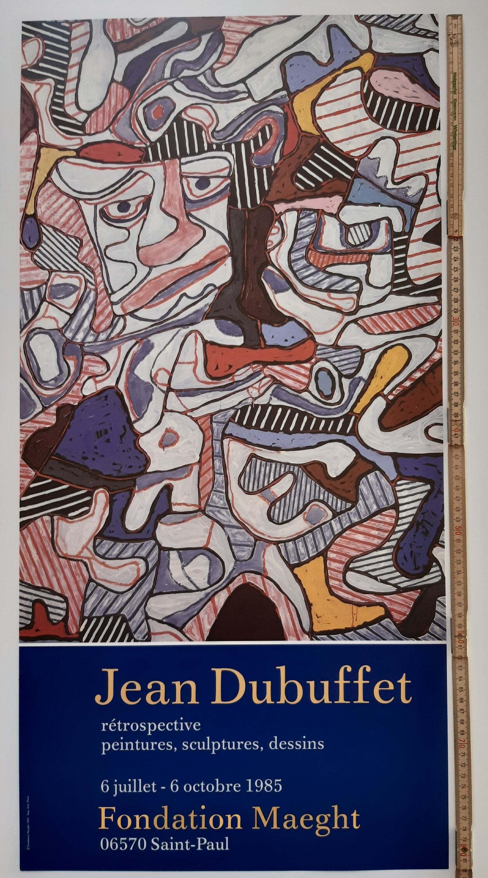 Jean Dubuffet original art poster - 16.1"×32.5" (41×82.5cm)