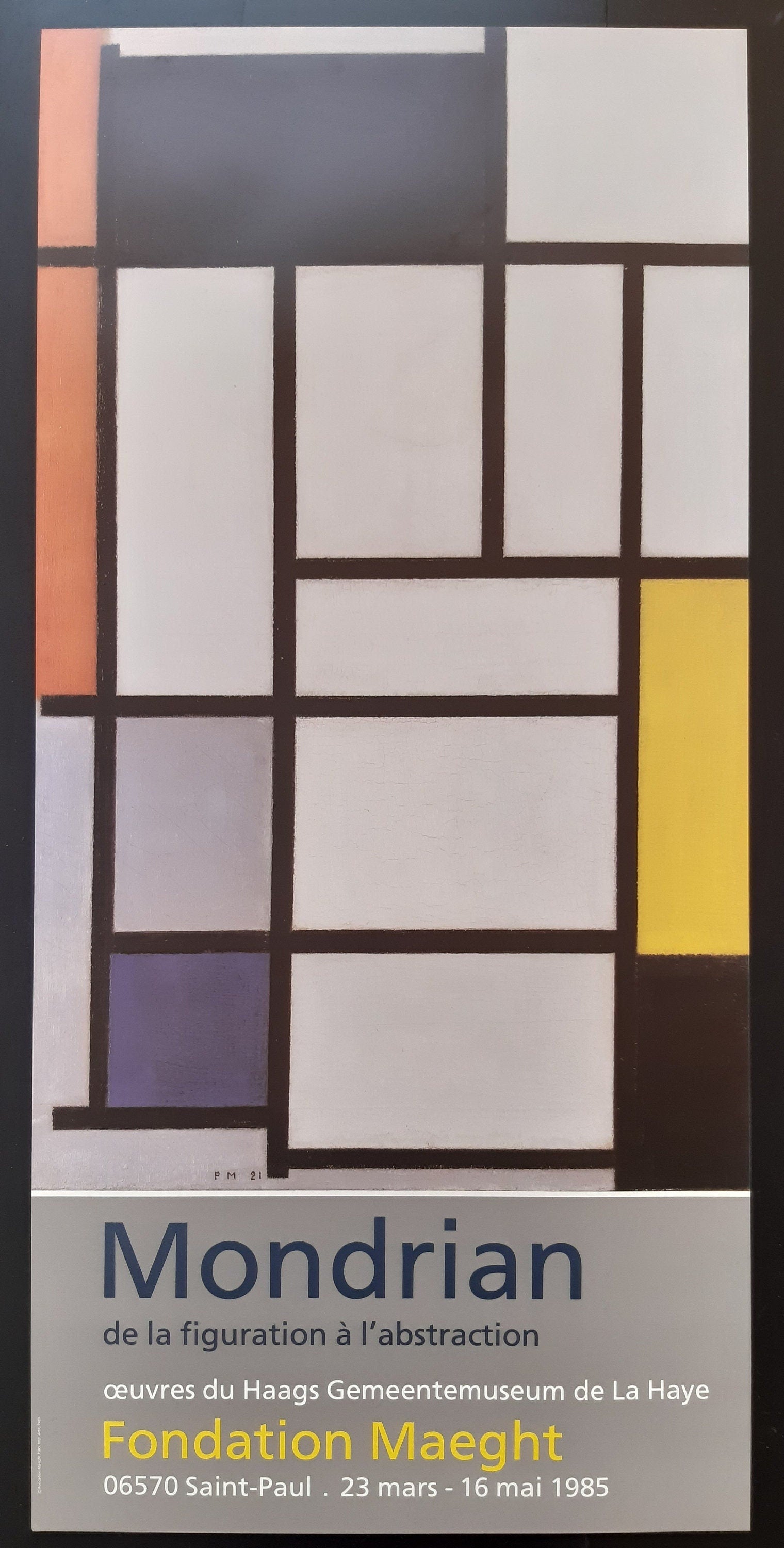 Piet Mondrian Original-Kunstdruck – 39×82 cm (15.4"×32.3")
