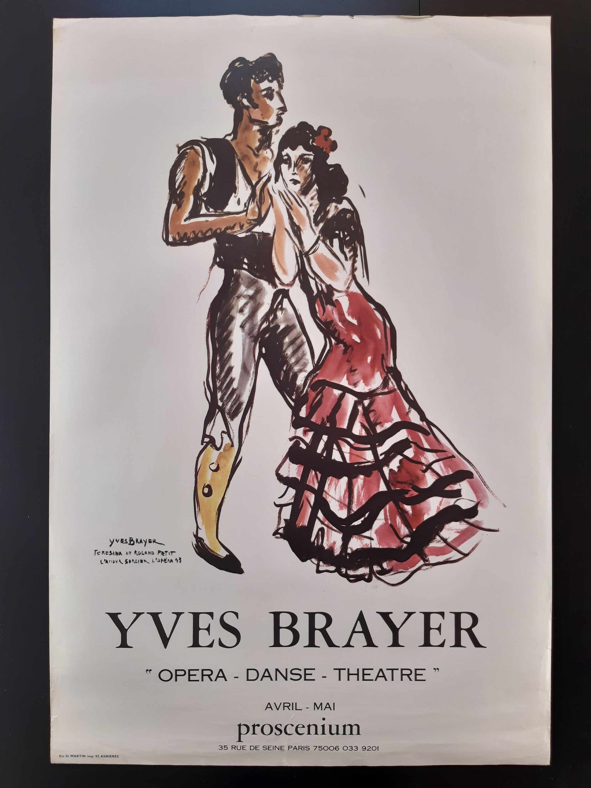 Yves Brayer original art poster - 19.6"×29.3" (49.8×74.5cm)