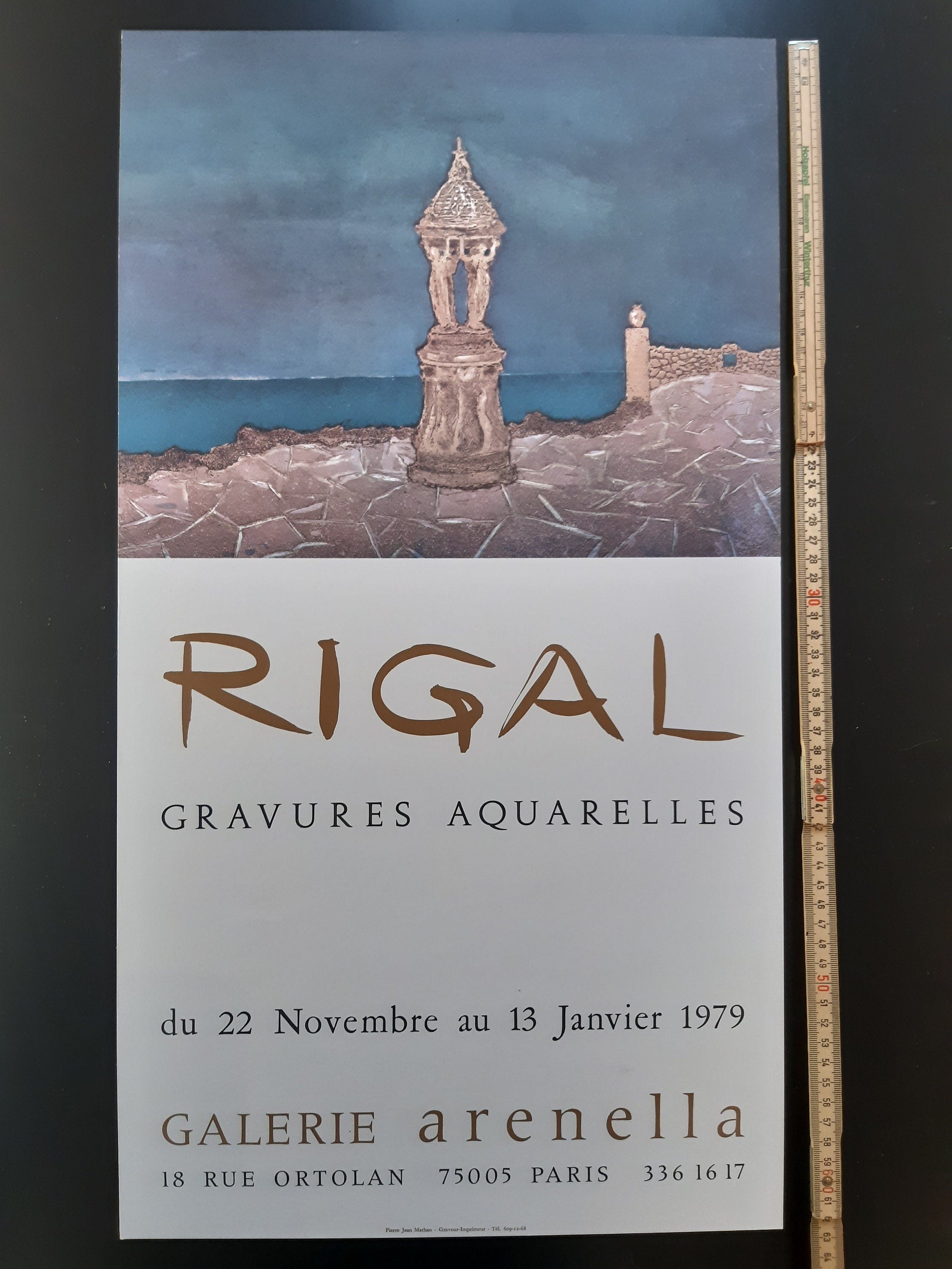 J. J. J. Rigal original art exhibition poster - 13.8"×25.2" (35×64cm)