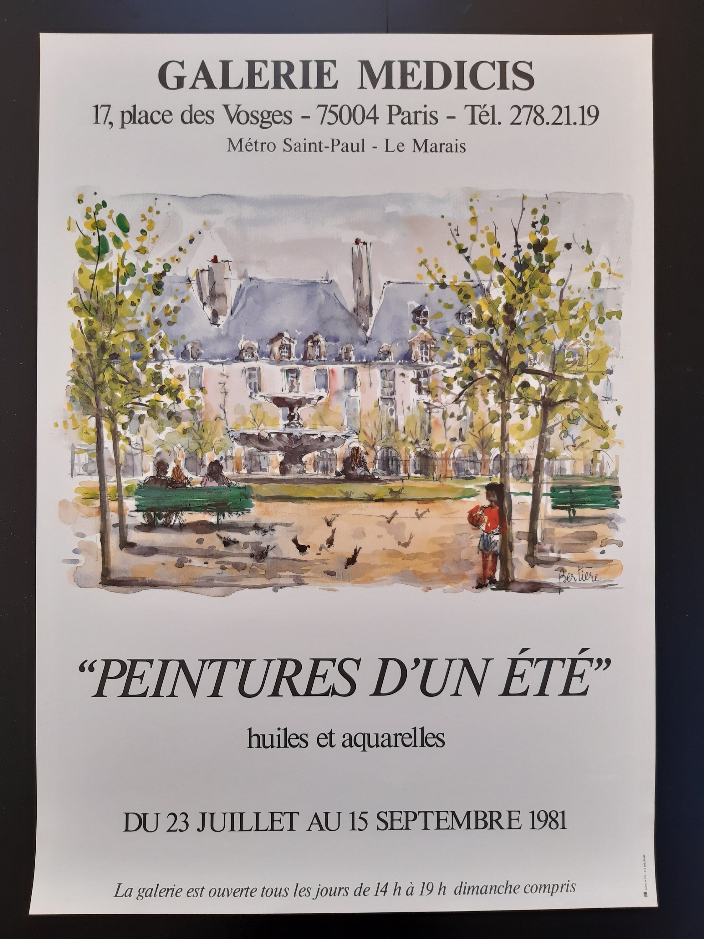 Denise Bertiére original art poster - 19.3"×27.2" (49×69cm)
